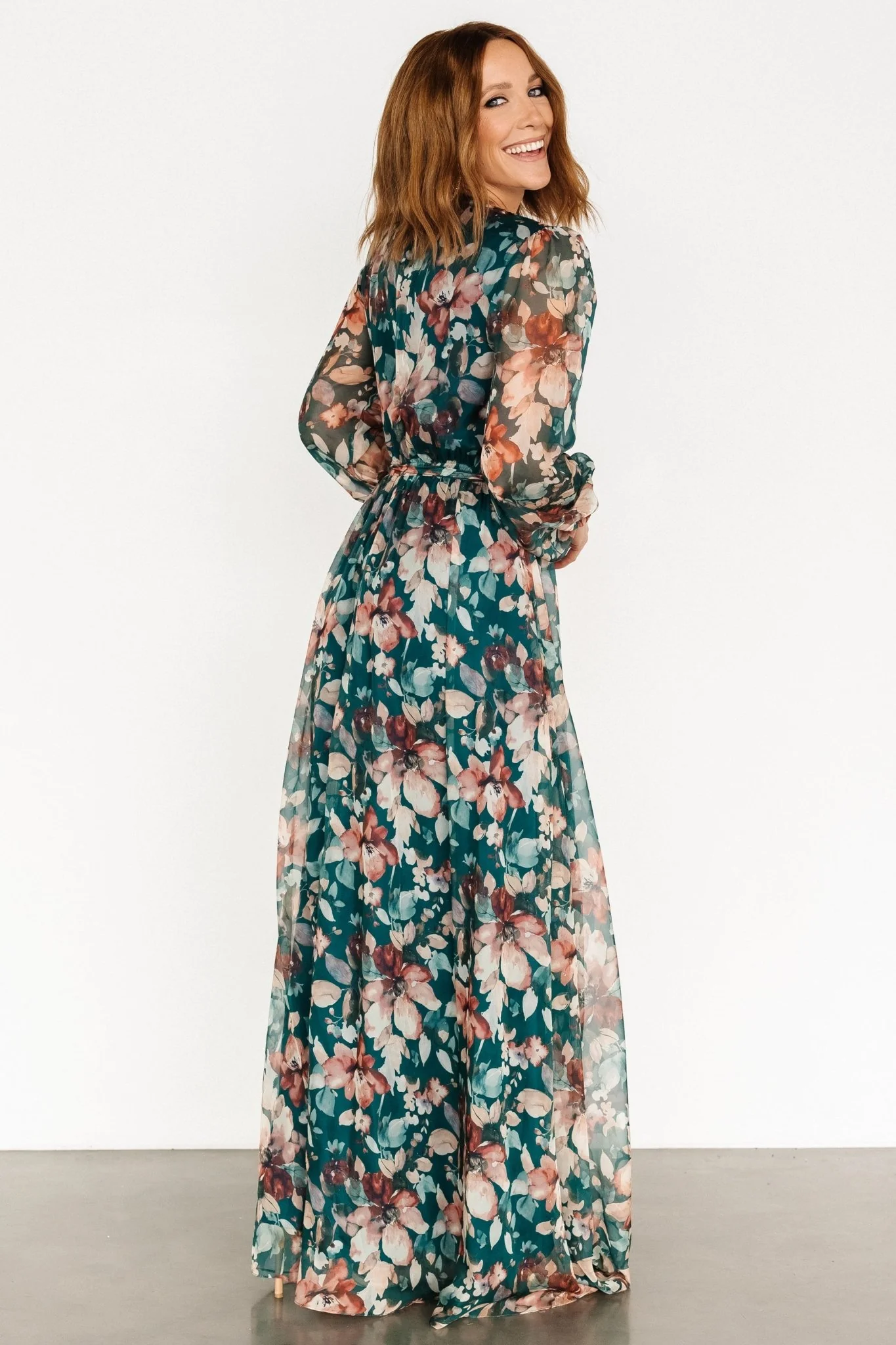 Maura Wrap Maxi Dress | Emerald Floral