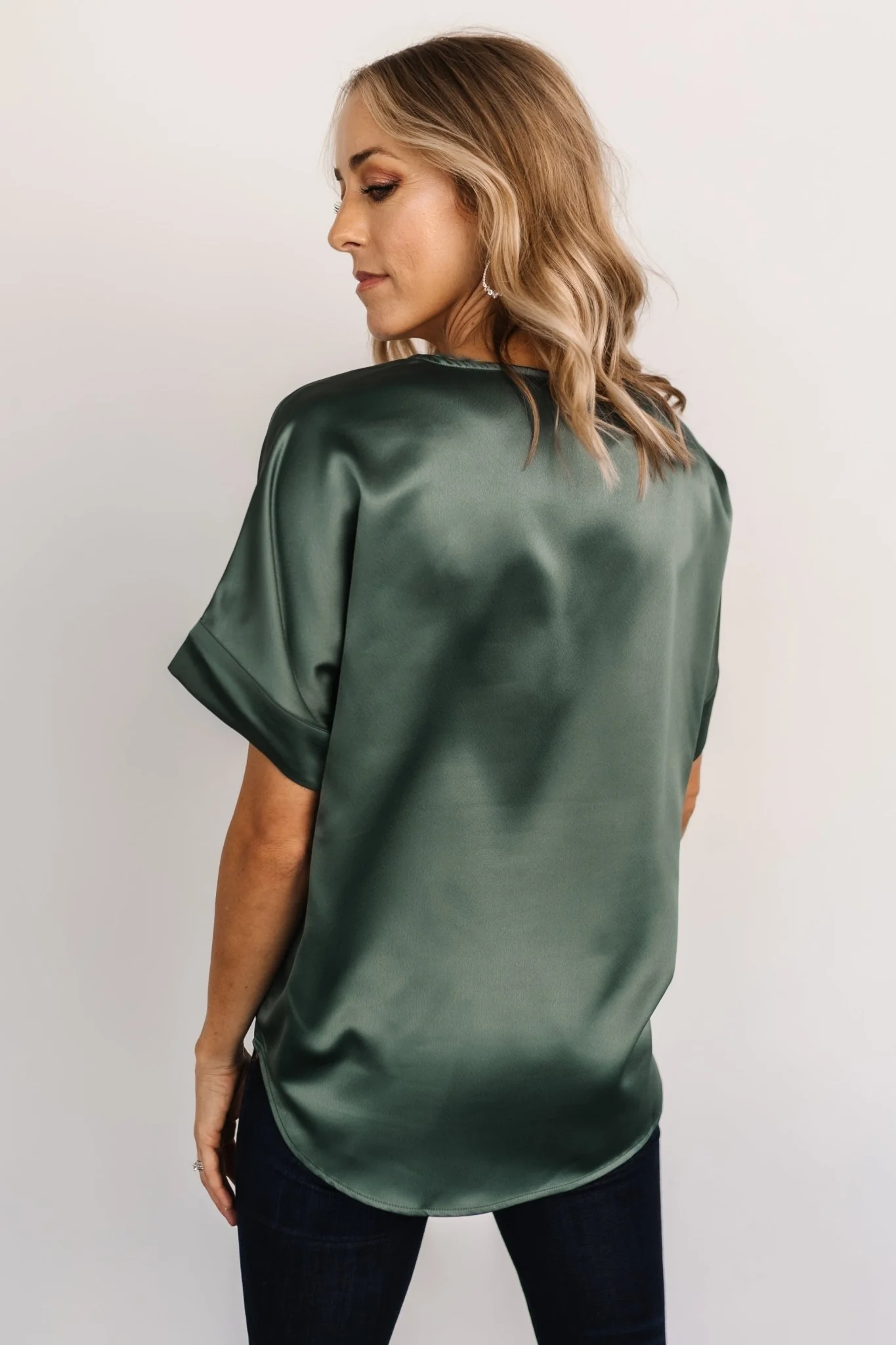 Rory Satin Top | Winter Green