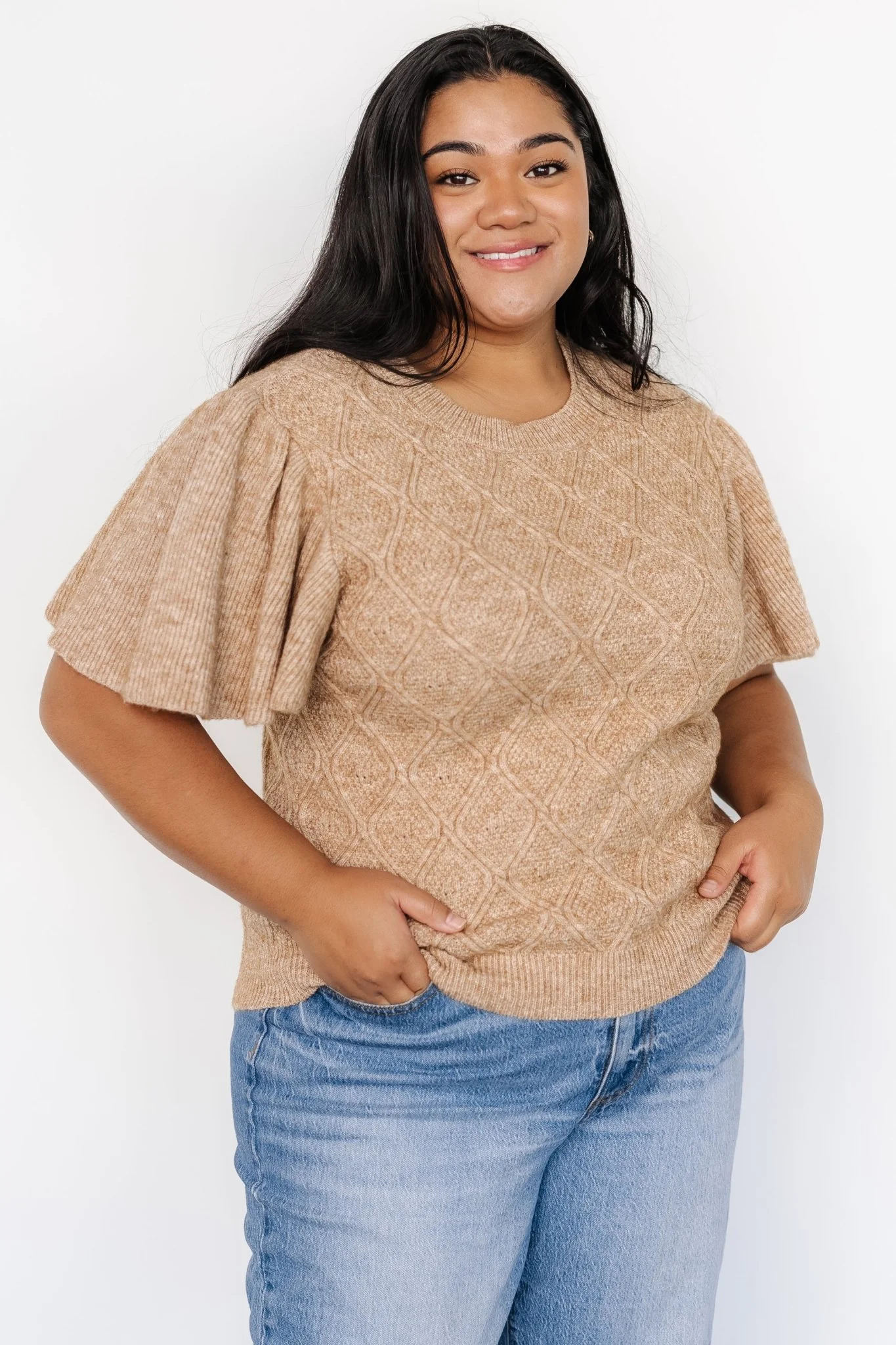 Asa Knit Sweater Top | Caramel