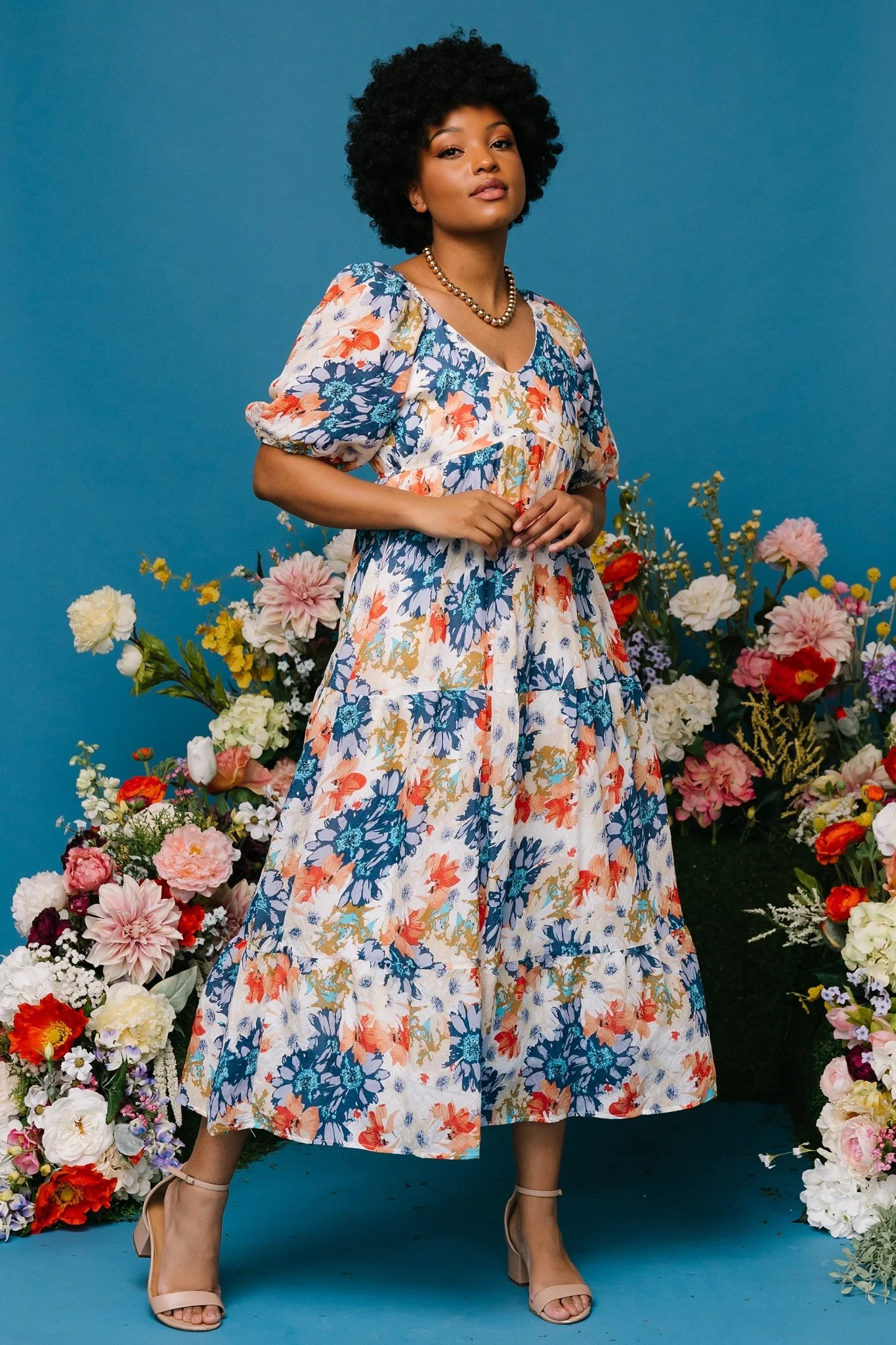 Denton Midi Dress | Blue Multi