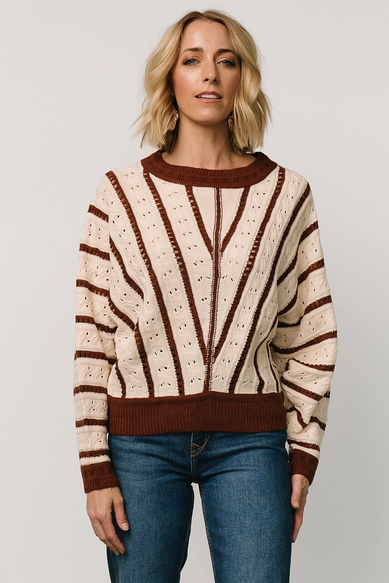 Paola Pointelle Sweater | Cream + Copper