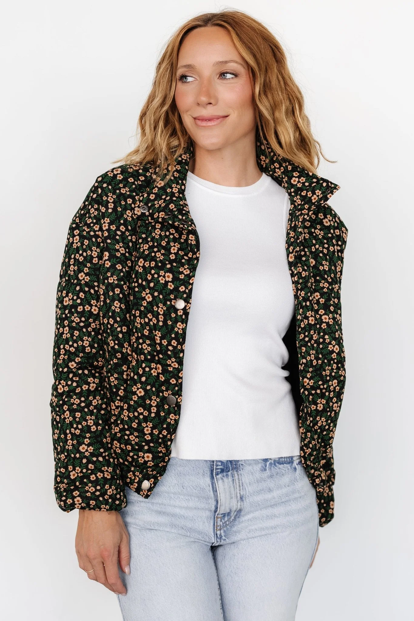 Ezra Puffer Jacket | Black Print