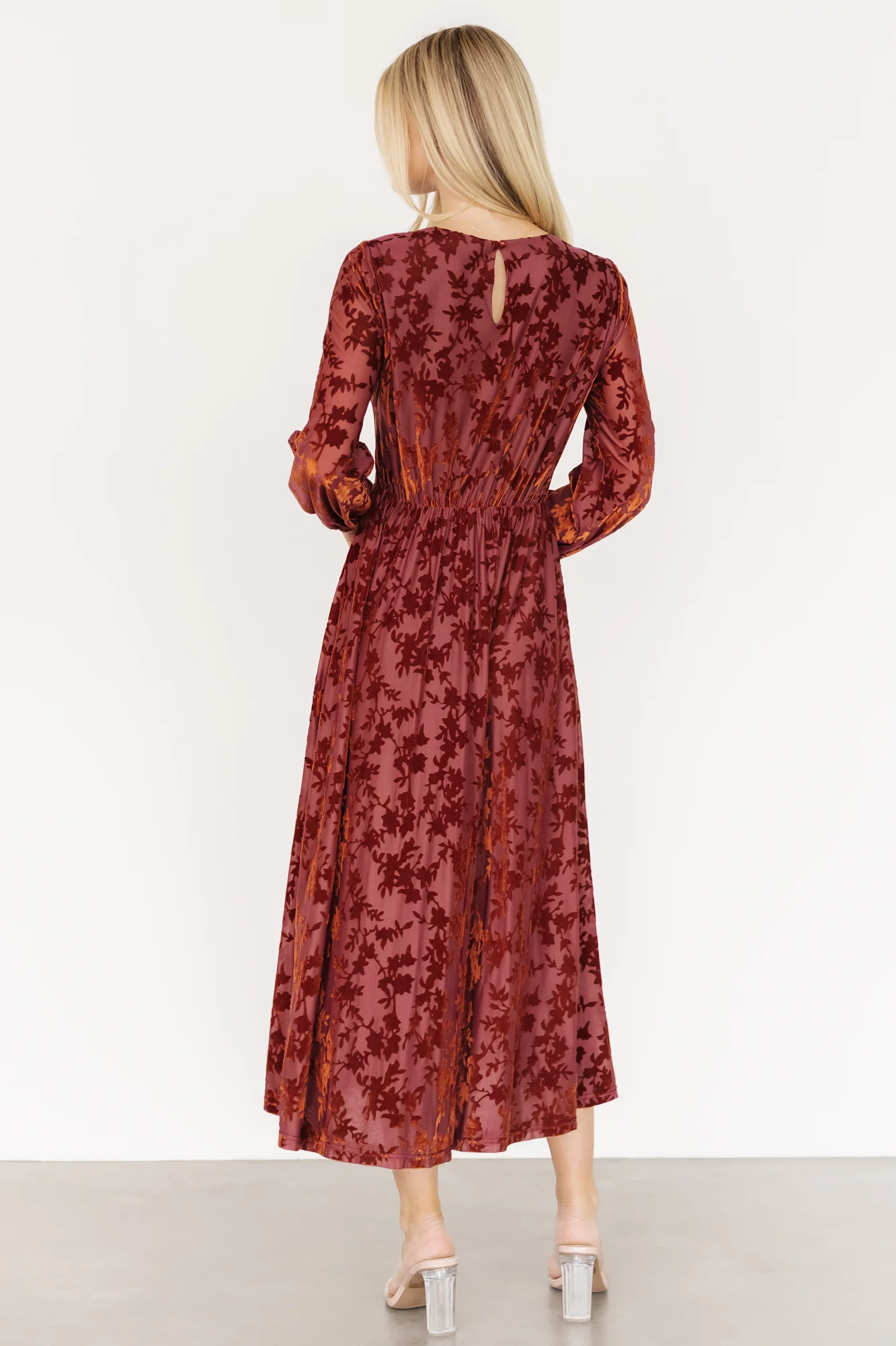 Thora Velvet Dress | Copper Floral