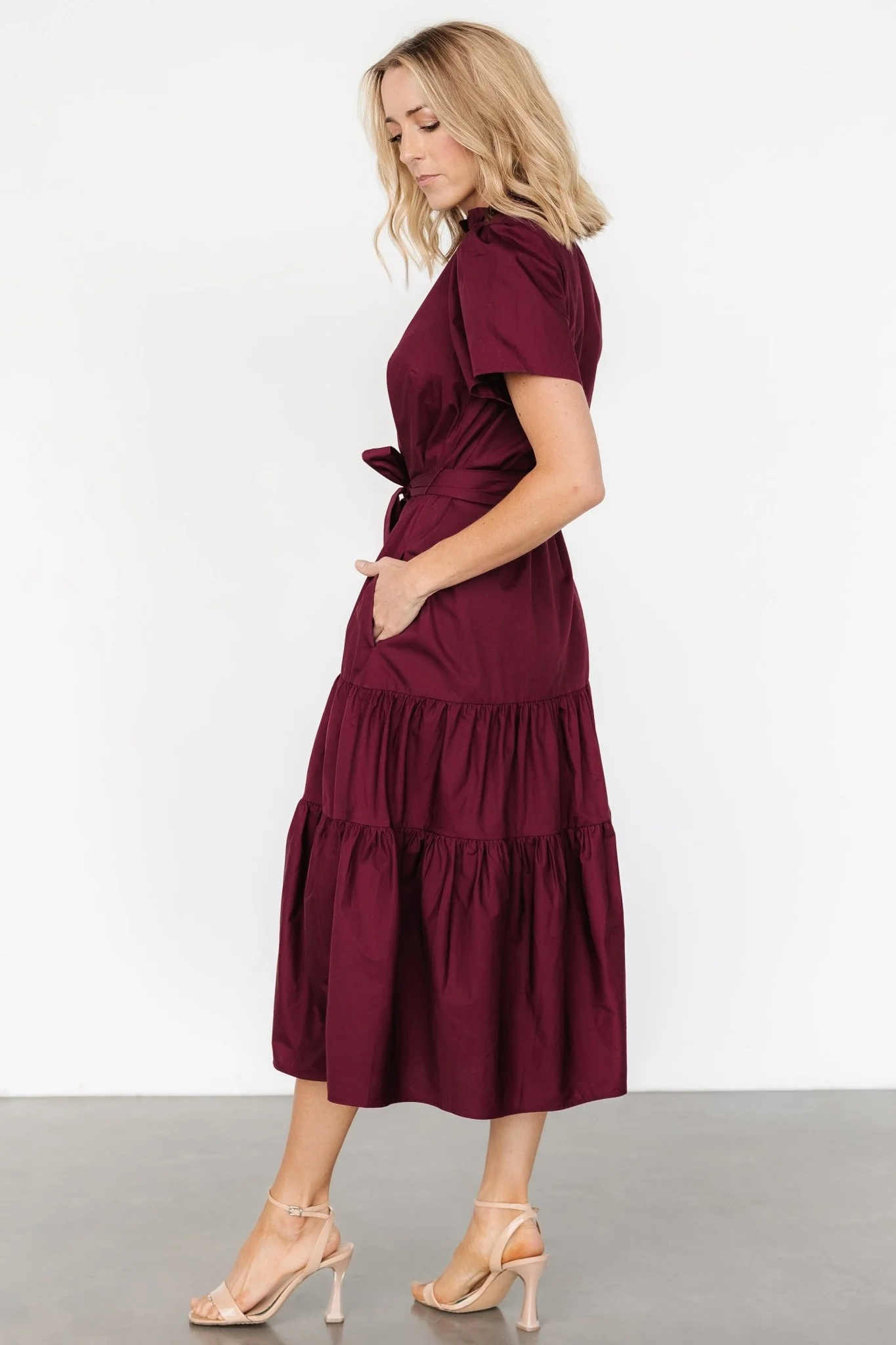 Providence Poplin Dress | Wine