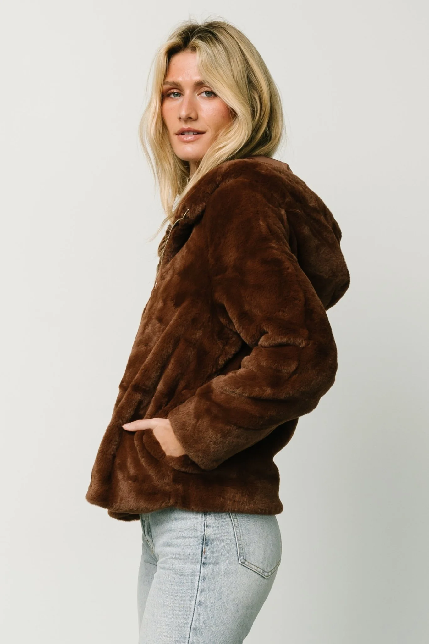 Leeds Faux Fur Jacket | Brown