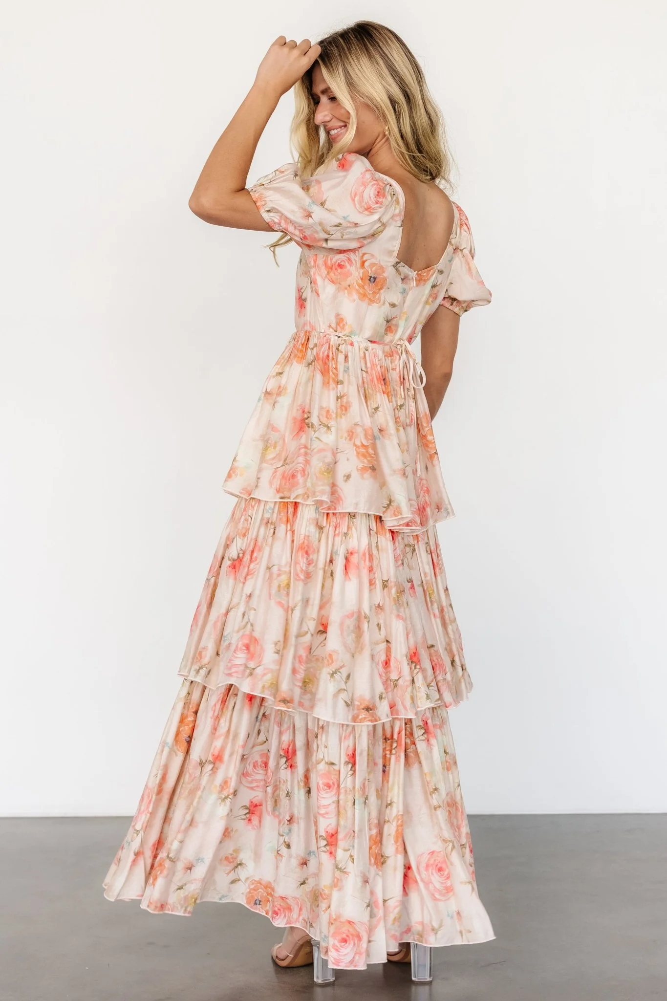 Cozette Tiered Maxi Dress | Blush Floral