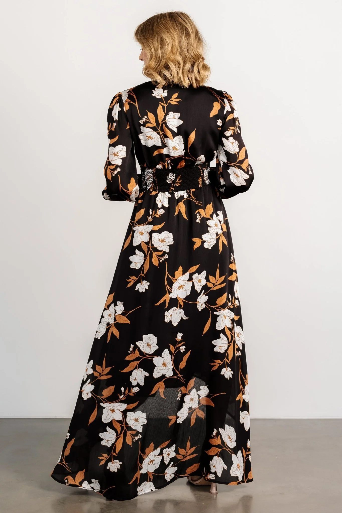 Mayfair High Low Maxi Dress | Black Floral
