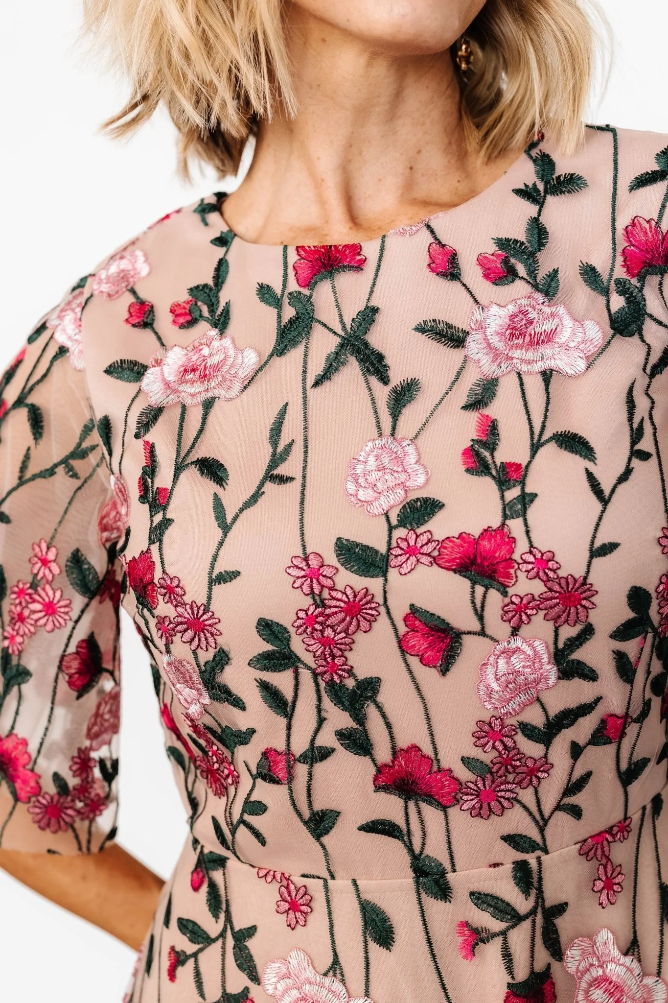 Arabella Embroidered Tulle Maxi Dress | Rose Garden