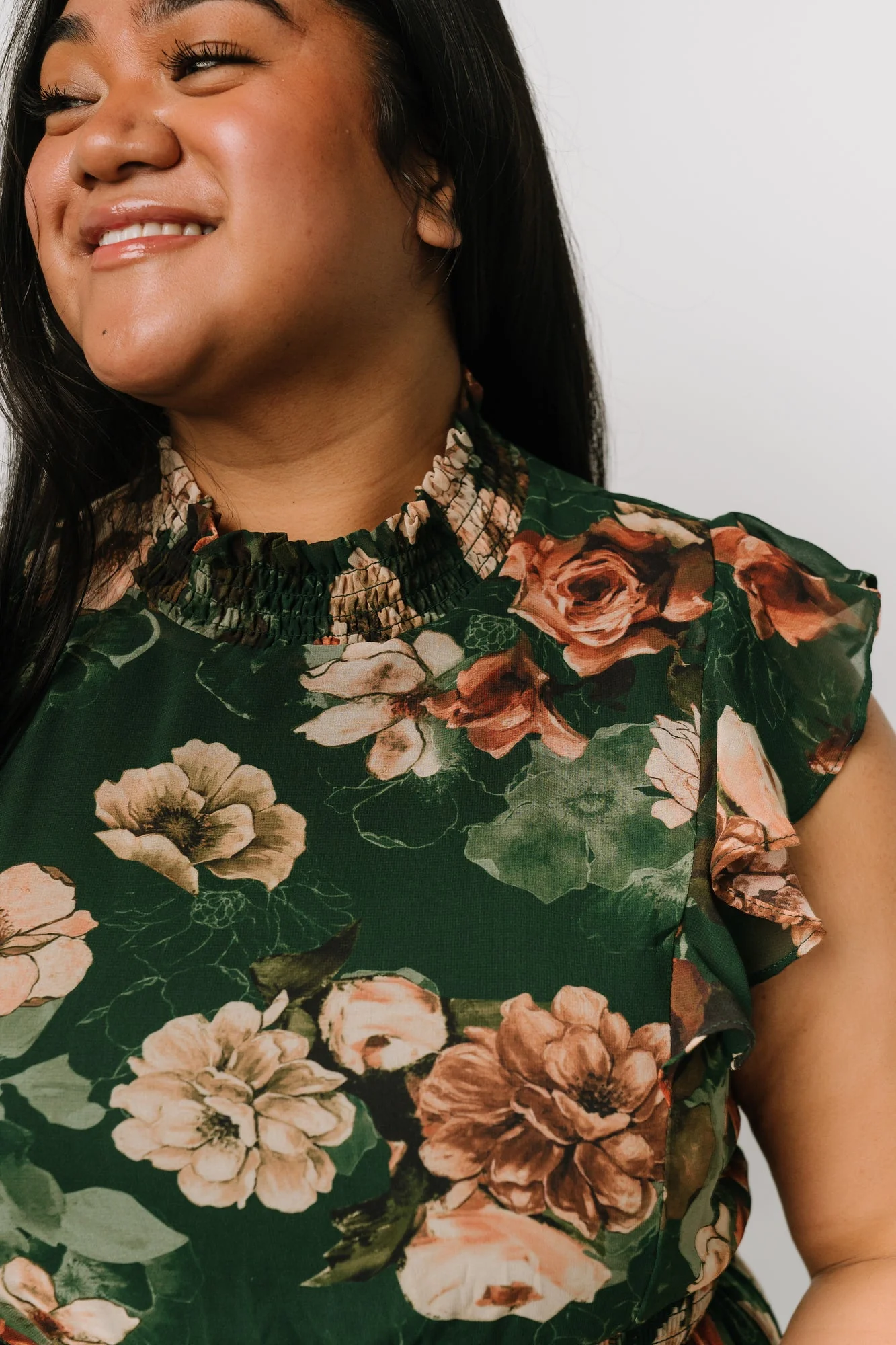 Kearny Ruffle Maxi Dress | Dark Green Floral