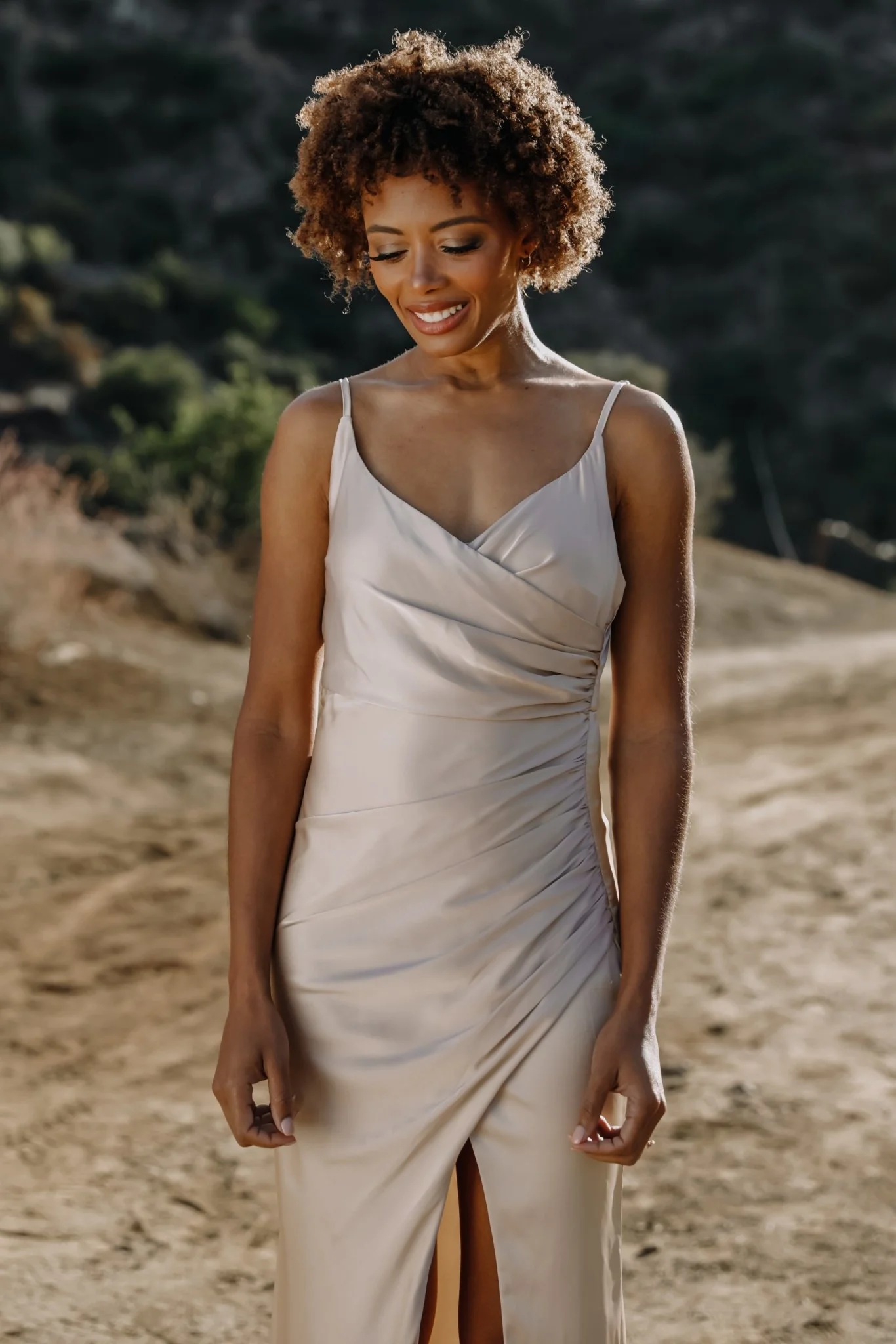 Monet Satin Gown | Champagne