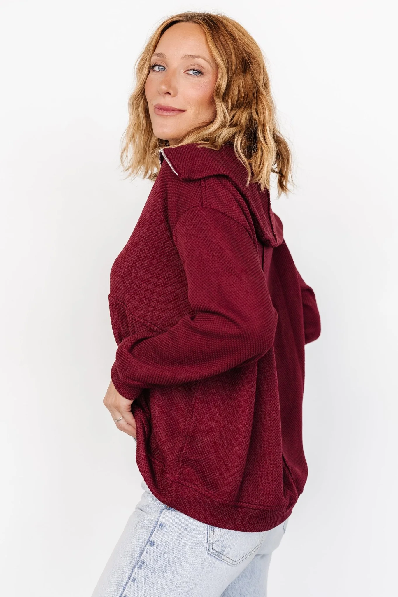 Shiloh Half Zip Pullover | Burgundy