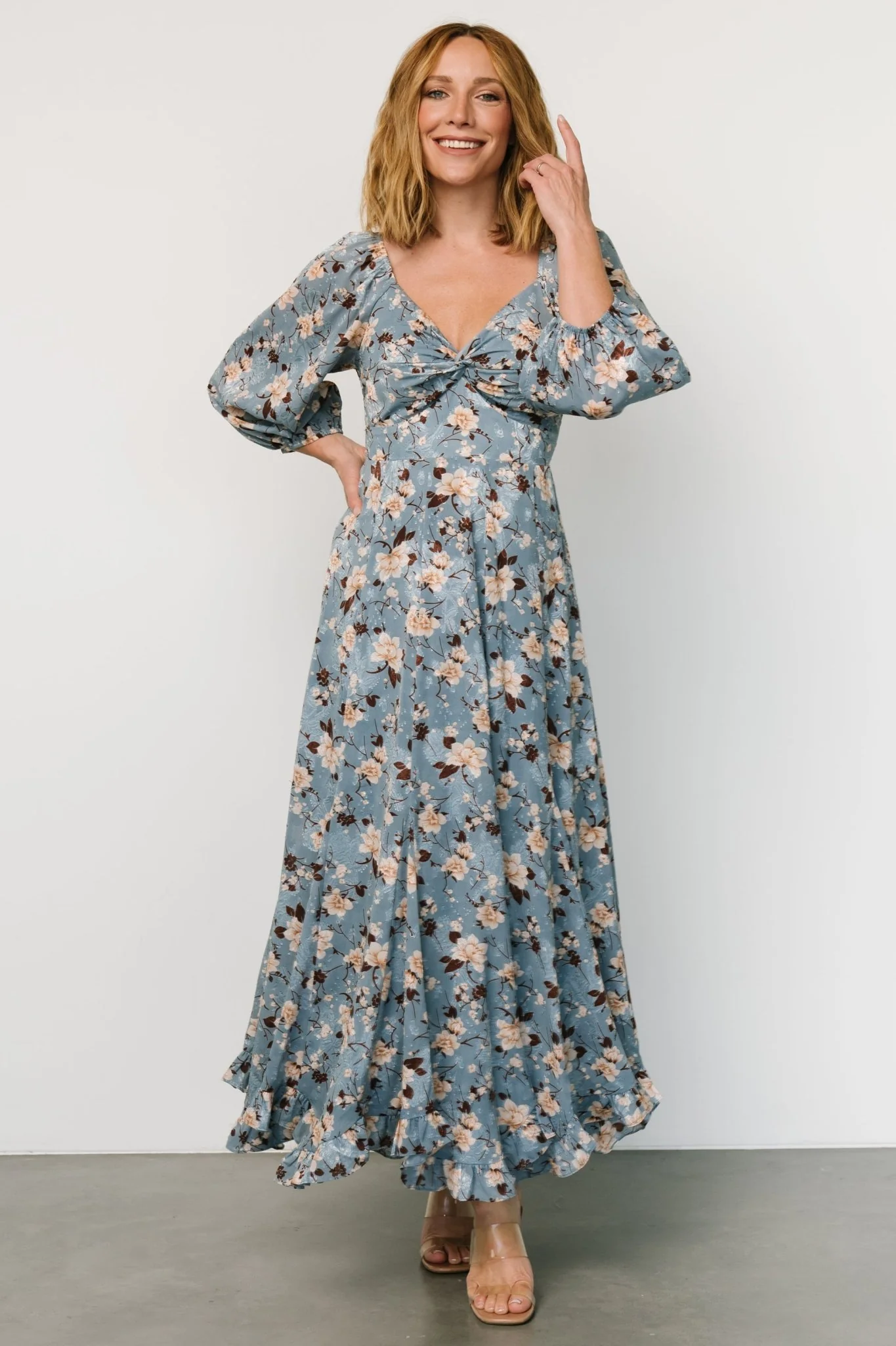 Estefania Maxi Dress | Blue + Peach Floral