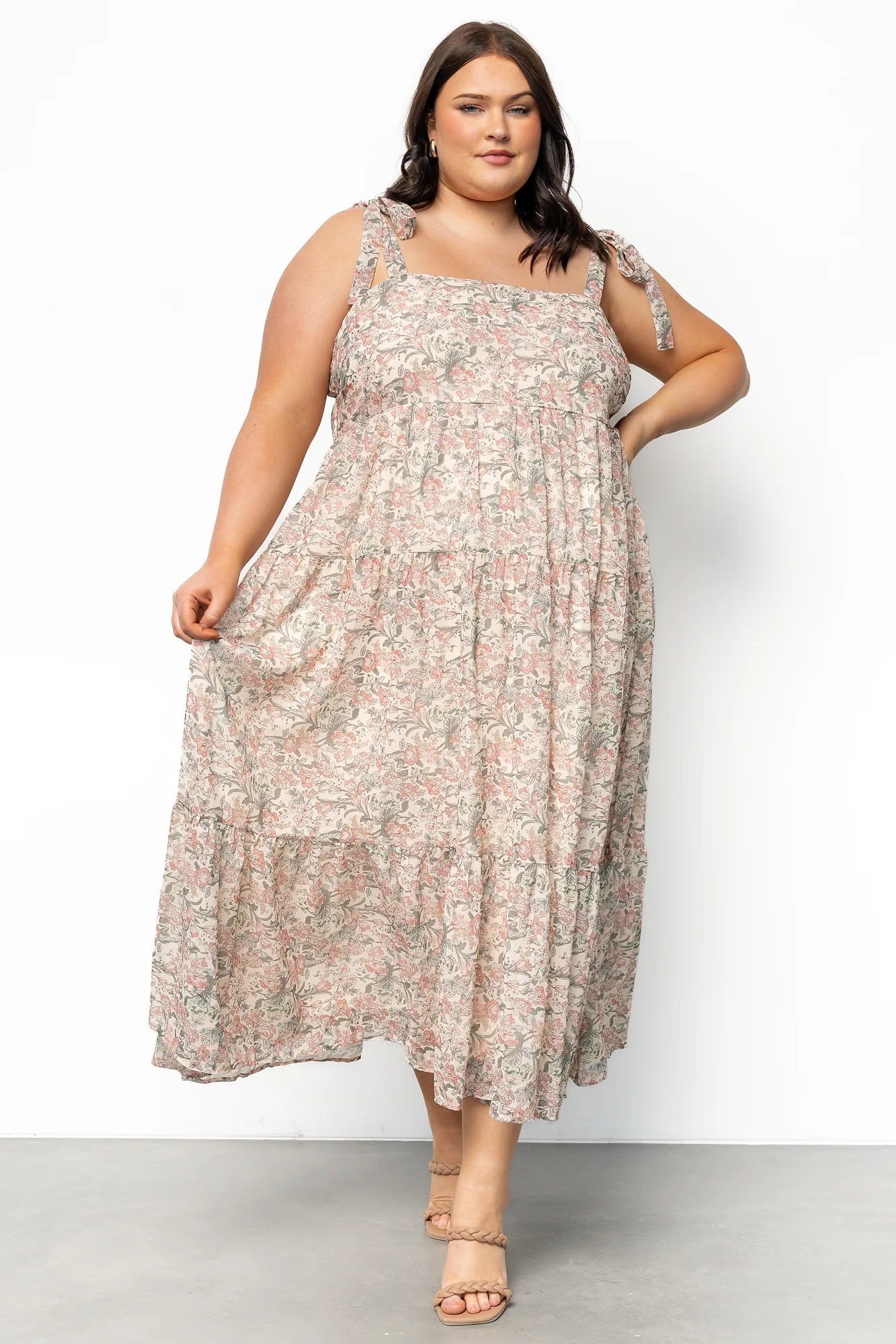 Lelisa Shoulder Tie Dress | Cream Floral