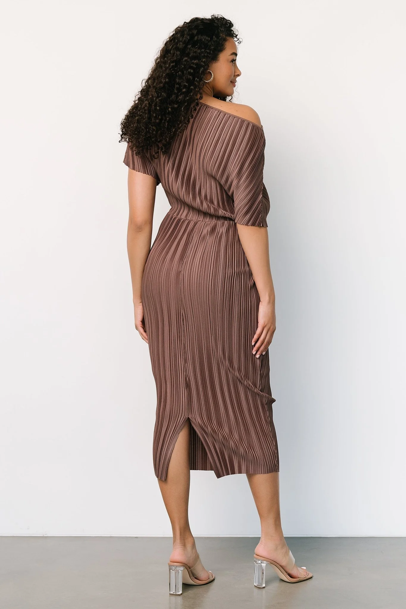 Winslow Pleated Midi Dress | Mink