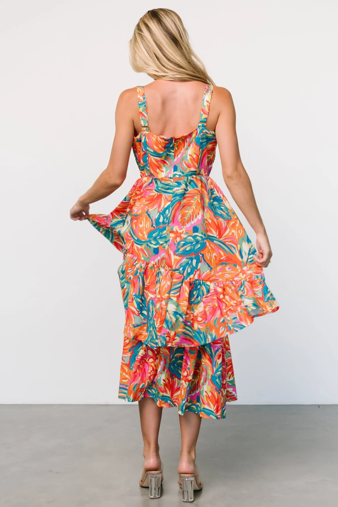 Kitts Tiered Dress | Tropical Print