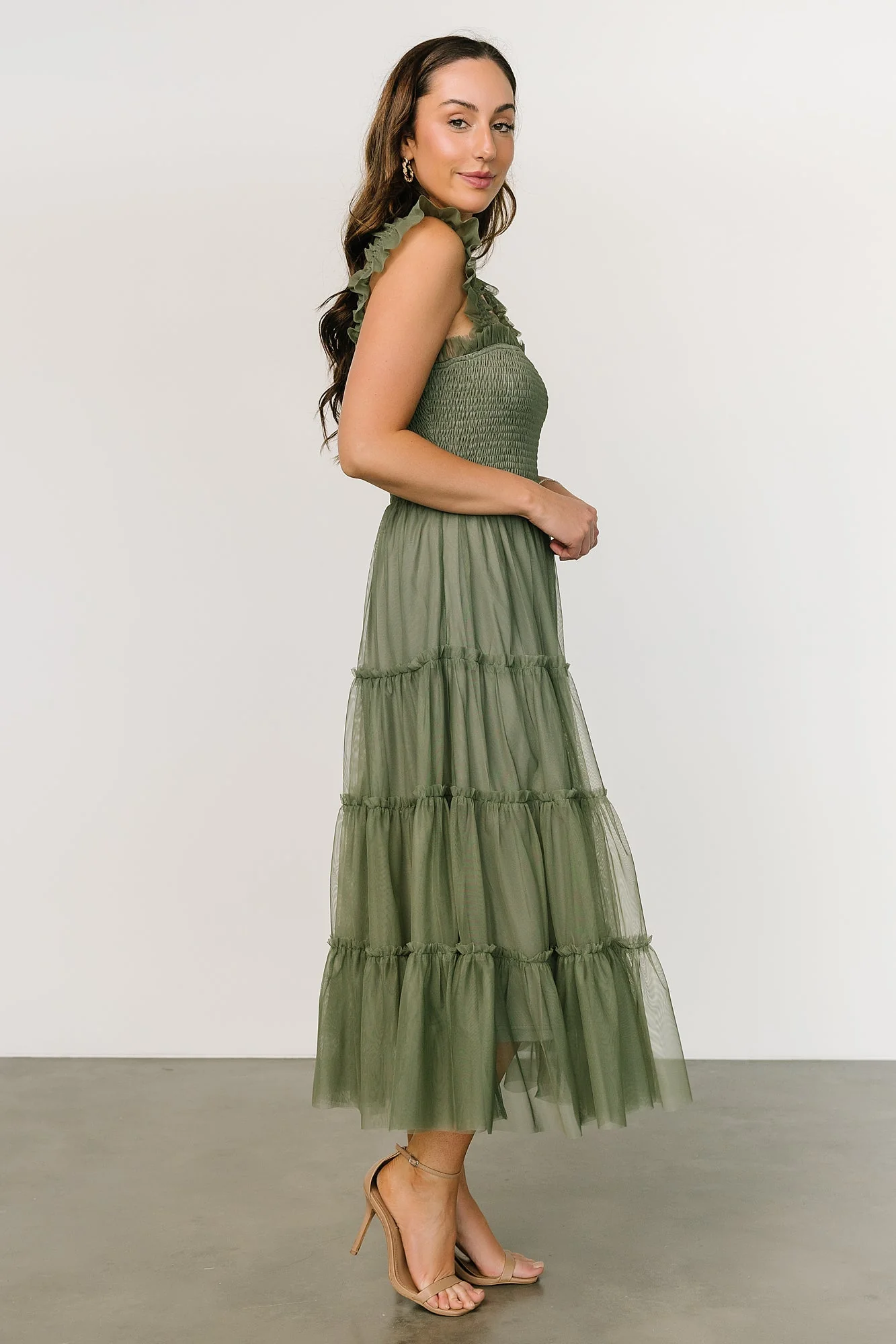 Emma Smocked Tulle Dress | Sage