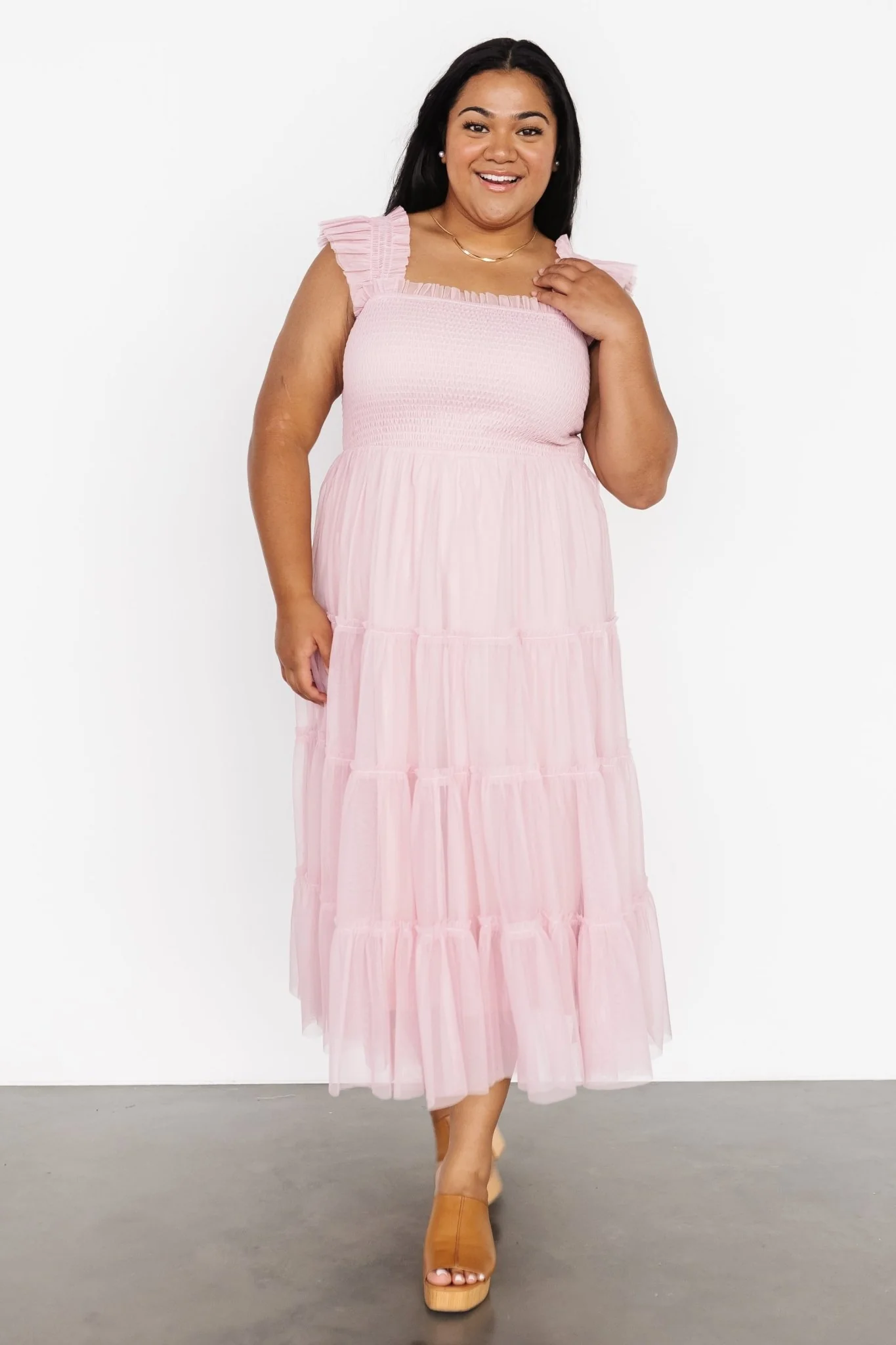 Emma Smocked Tulle Dress | Mauve