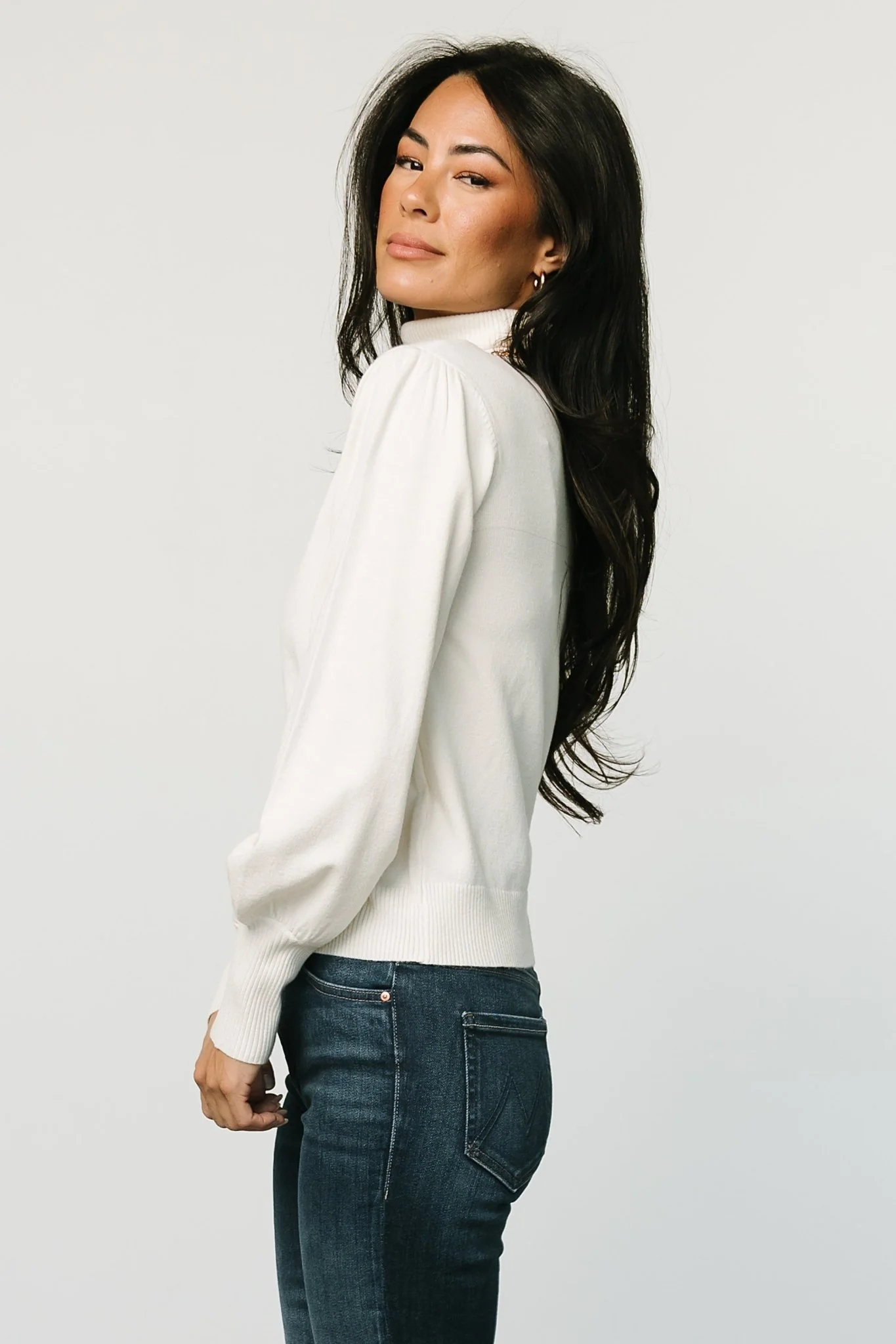 Danica Turtleneck Knit Top | Ivory