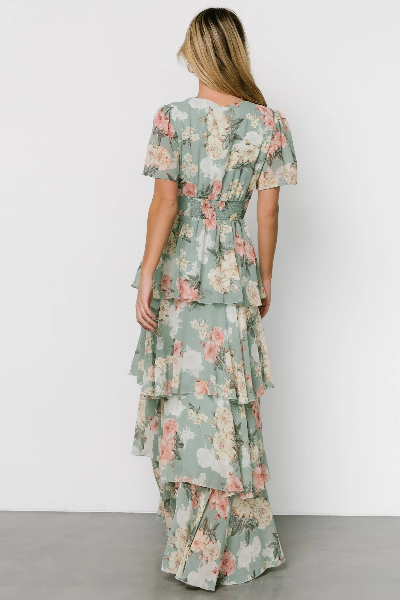 Montaigne Ruffle Maxi Dress | Sage Floral