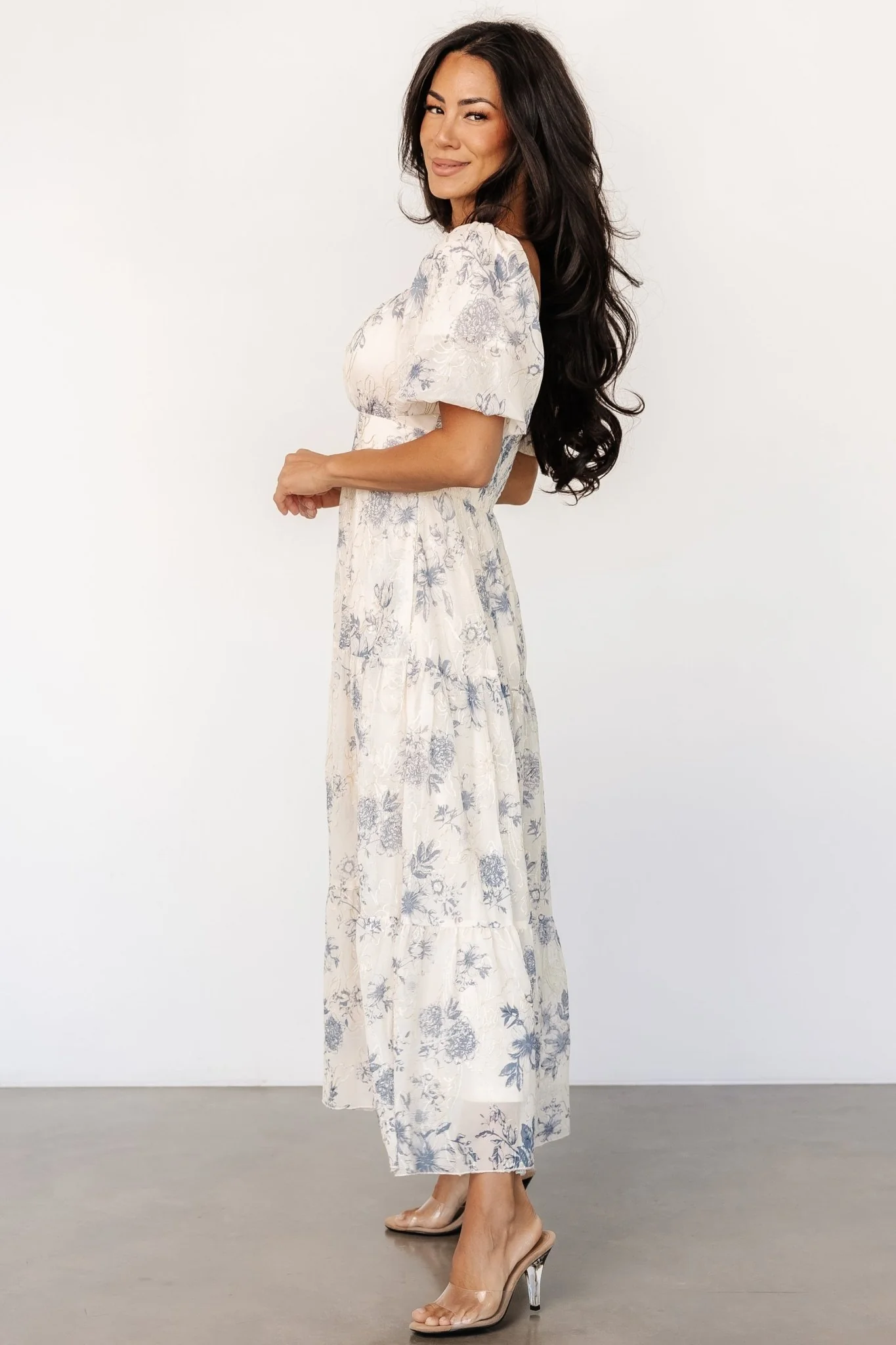 Annabeth Midi Dress | Cream + Slate Floral