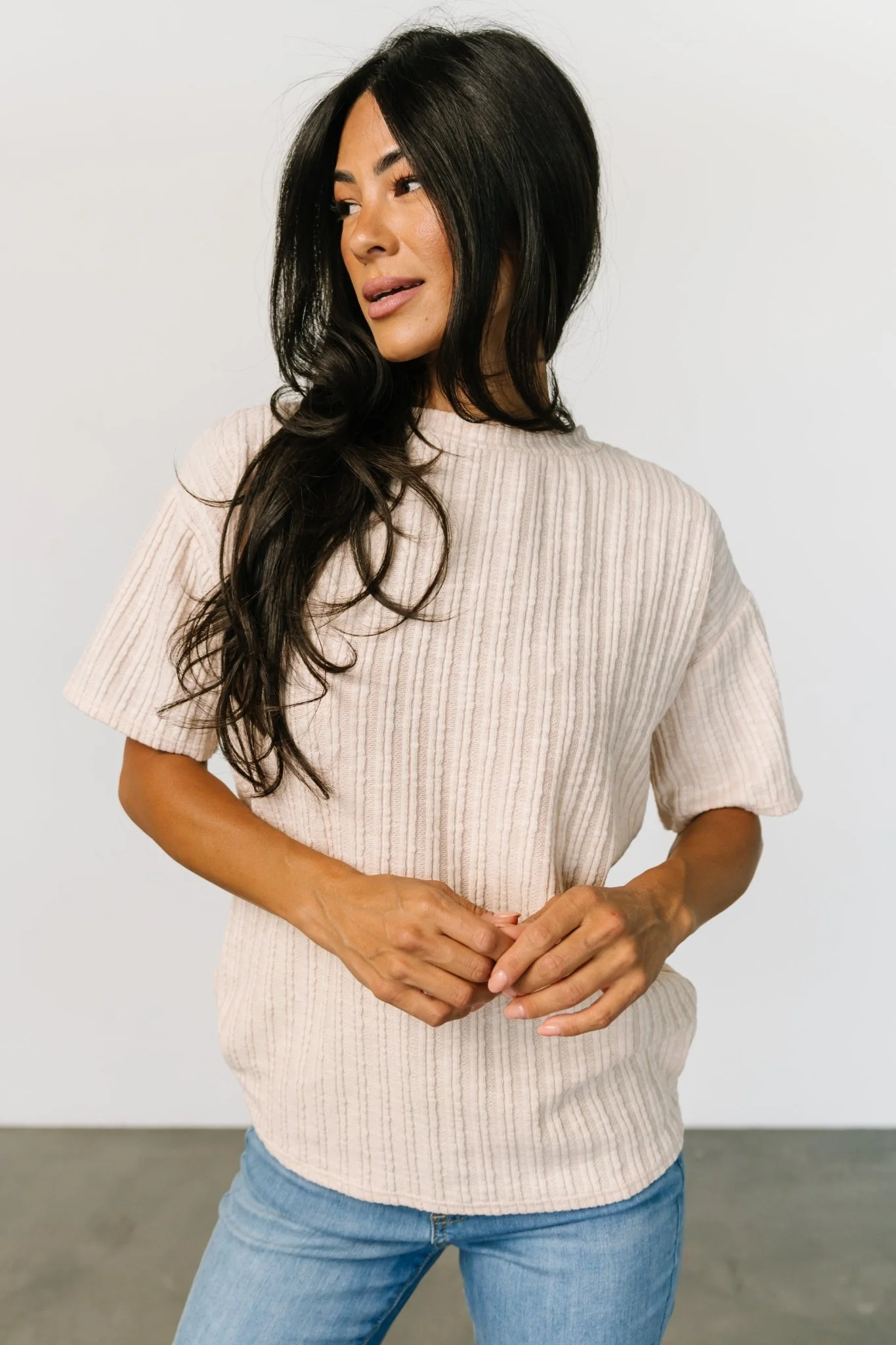 Roxi Open Back Tie Top | Natural