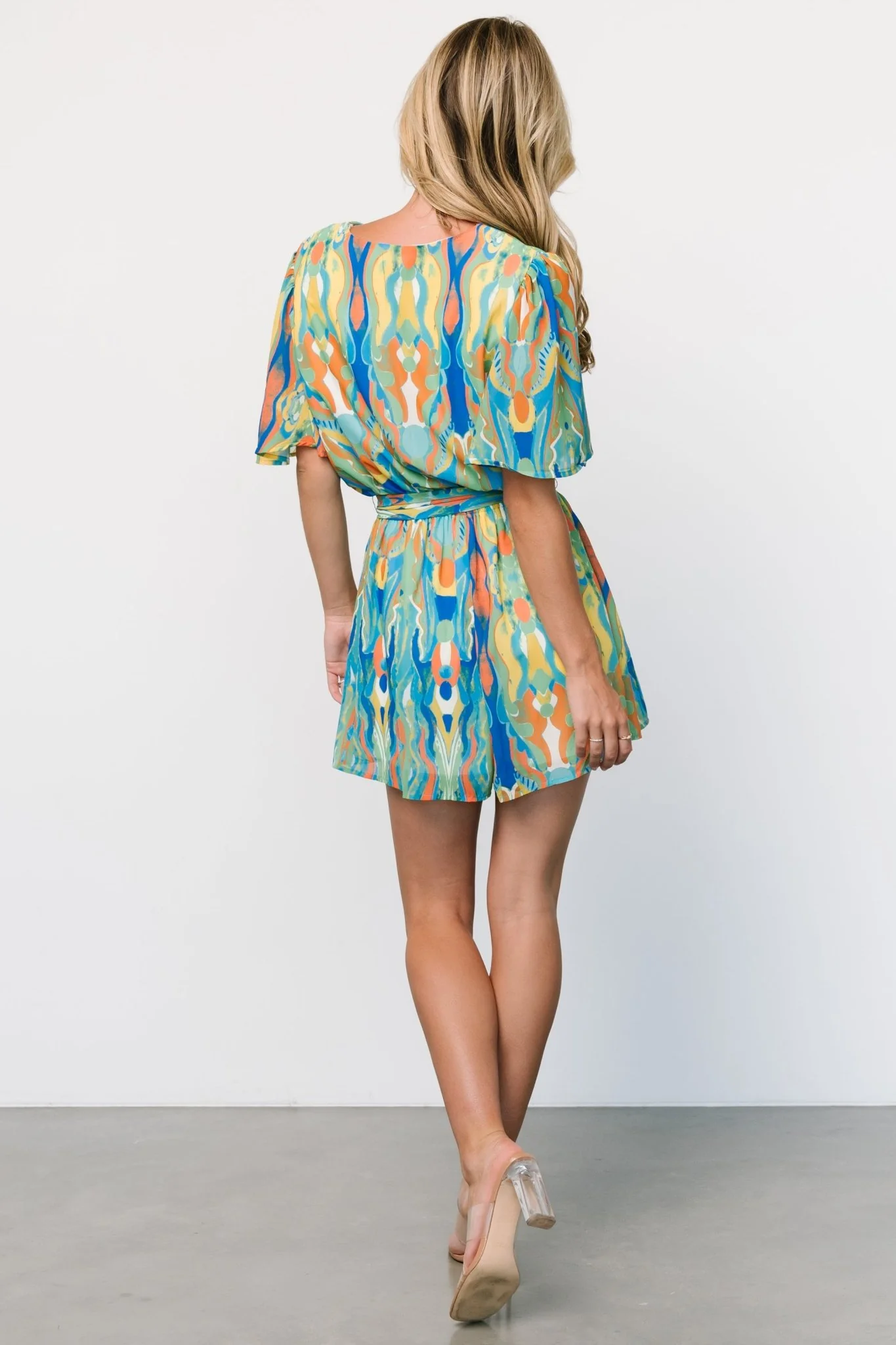 Gibson Romper | Blue + Green Multi