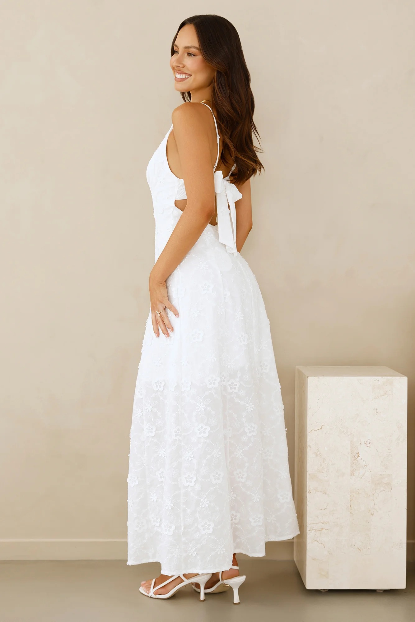 Soft Moonbeam Maxi Dress White