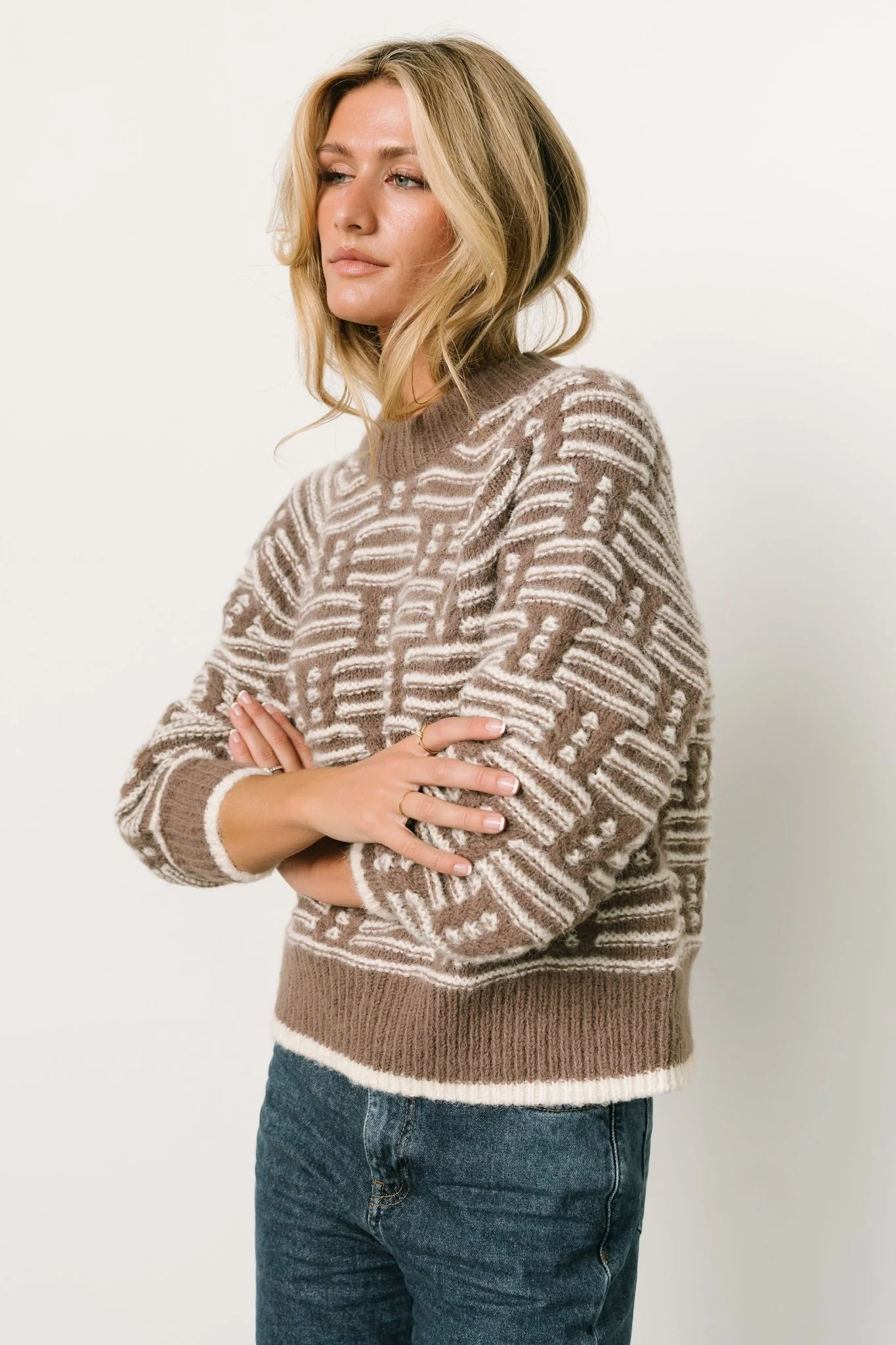 Hawthorne Knit Sweater | Mocha + Ivory
