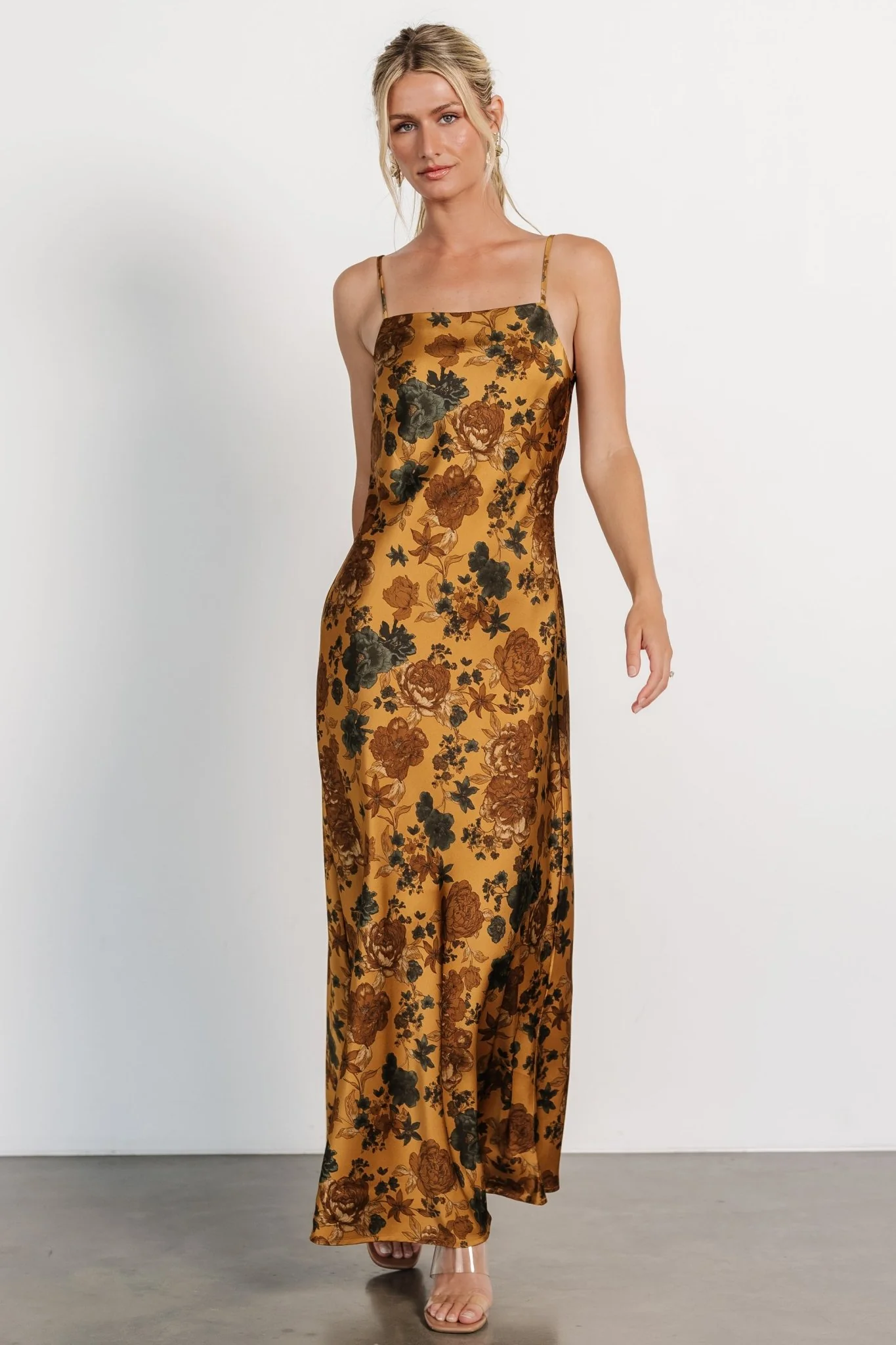 Hallie Tank Maxi Dress | Gold Multi