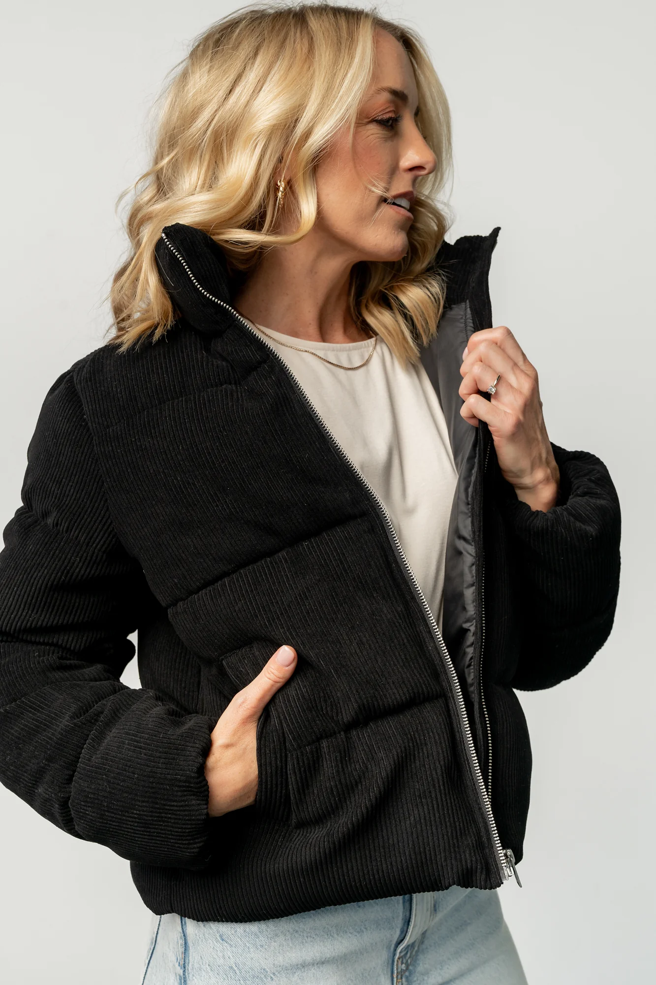 Holden Corduroy Puffer Jacket | Black