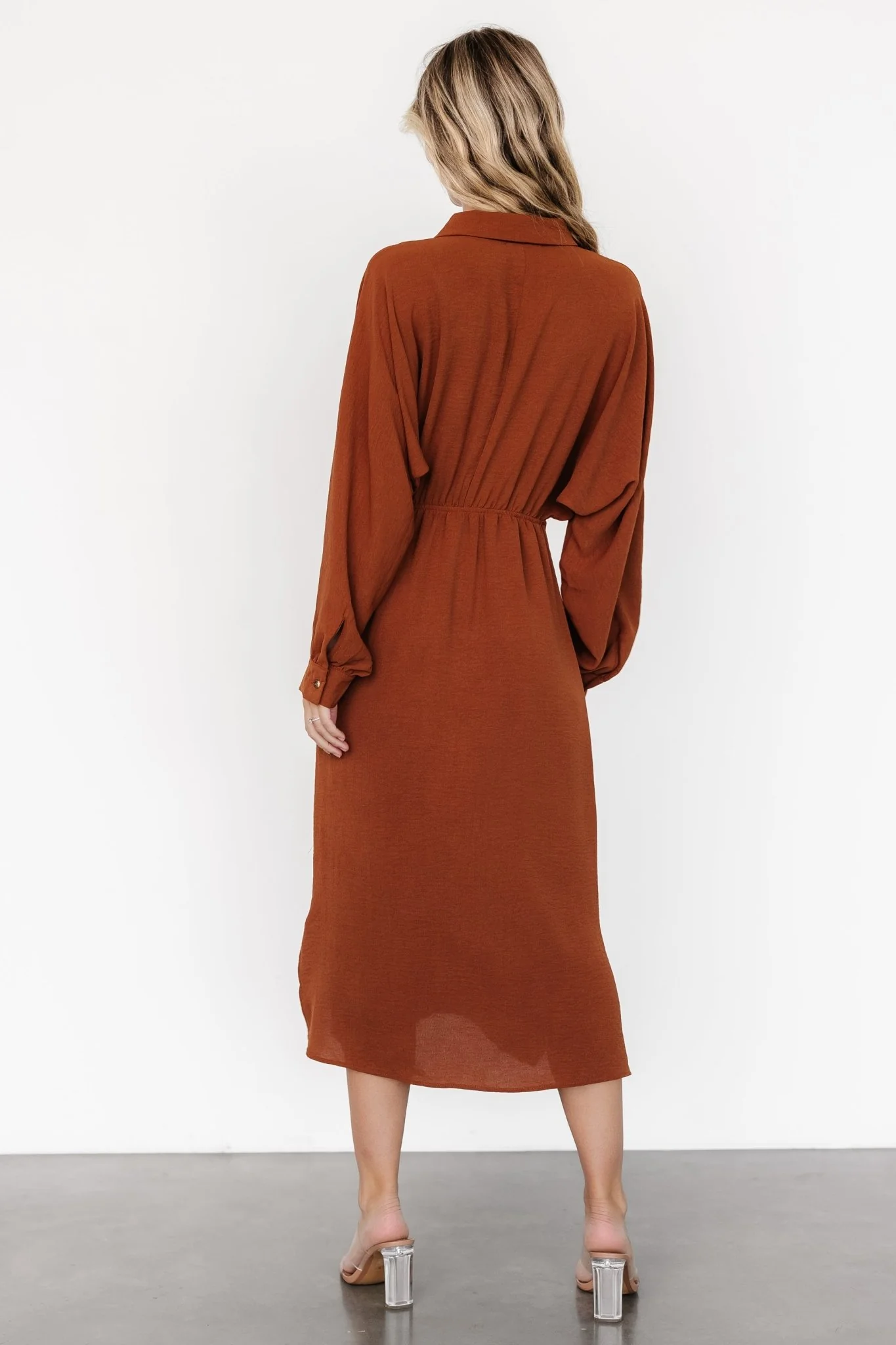 Marla Button Dress | Copper