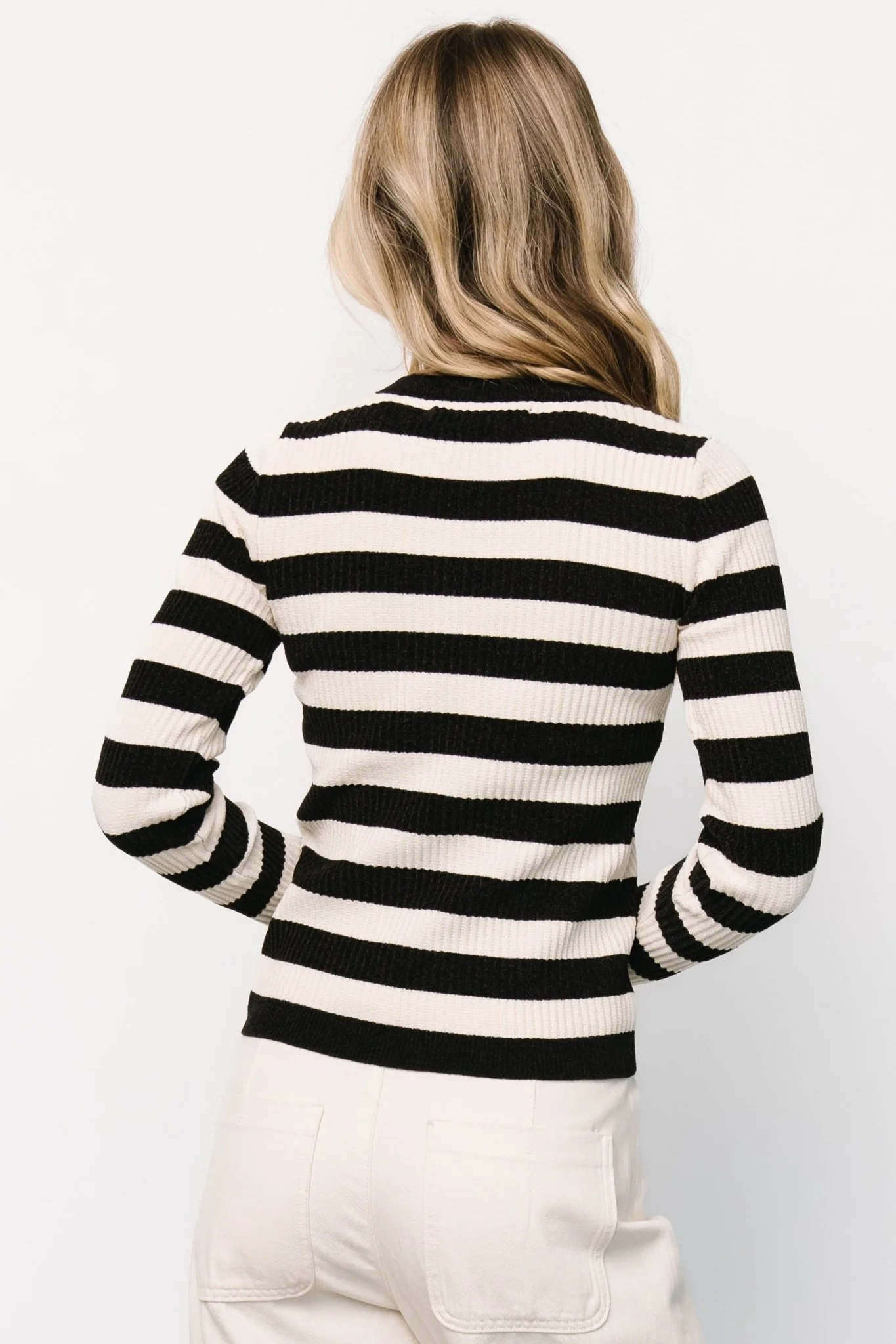 Milwaukee Striped Sweater | Black + Ivory