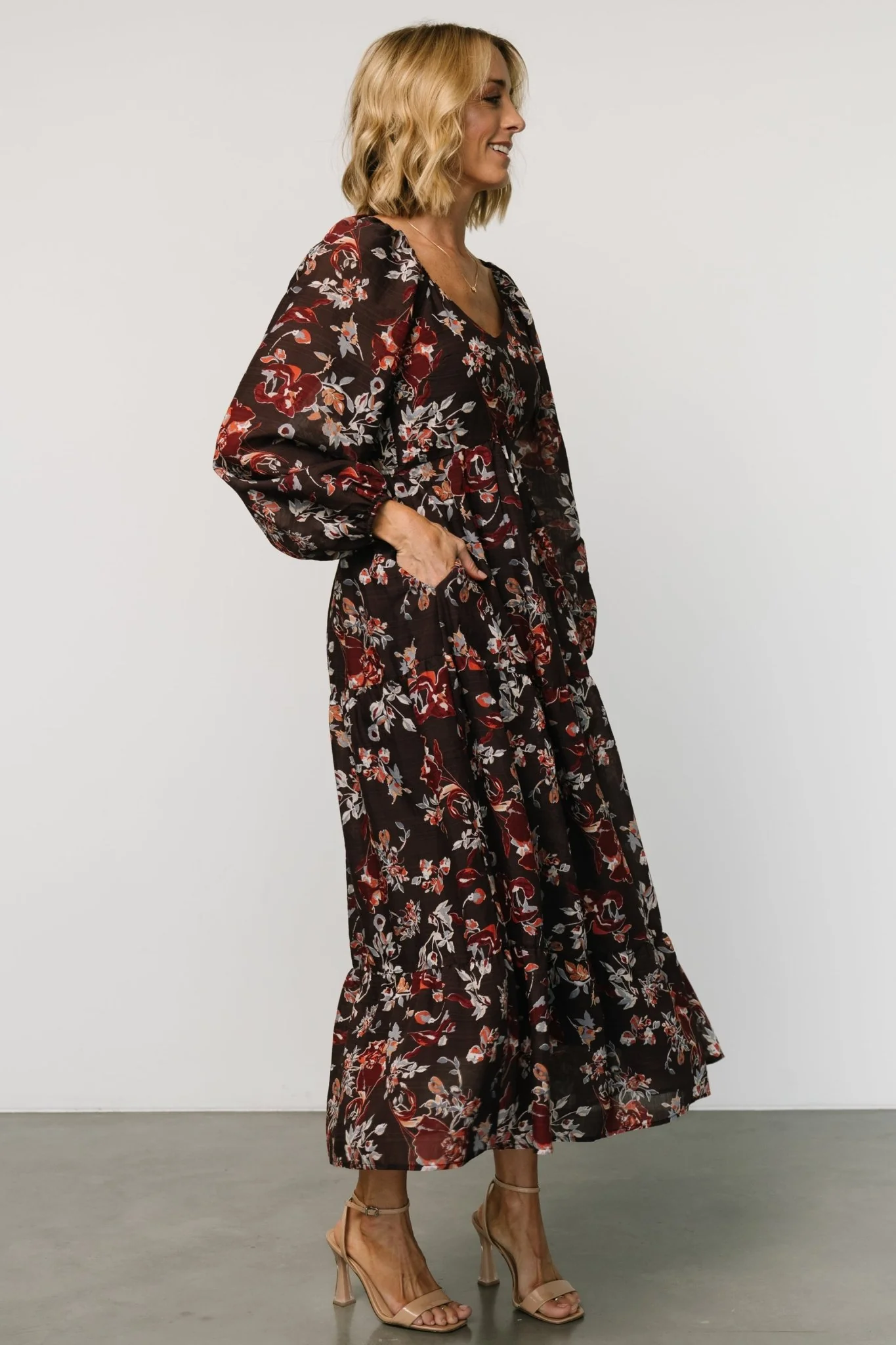 Chantae Maxi Dress | Dark Plum Print