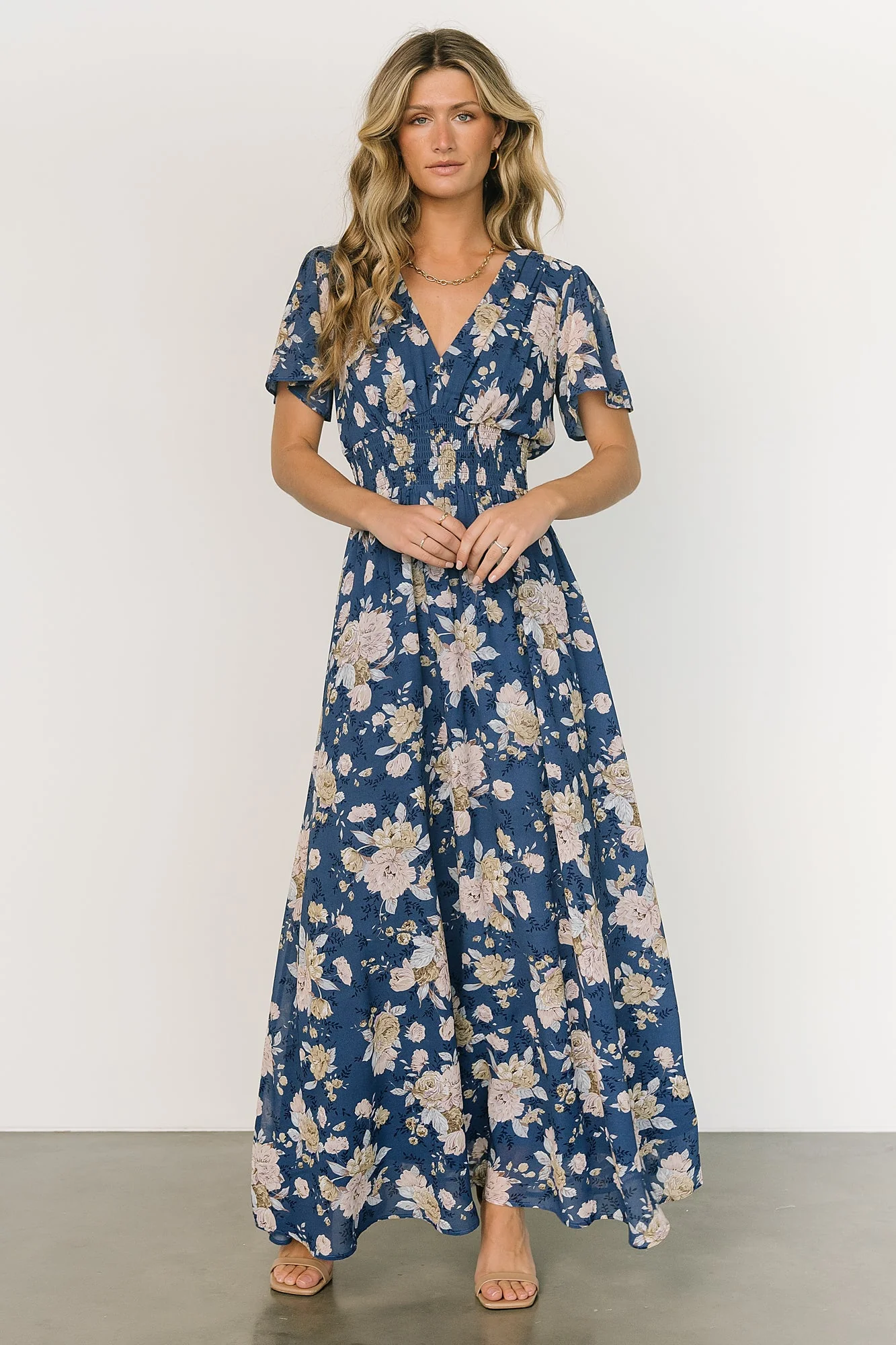 Birdie Maxi Dress | Blue + Blush Floral
