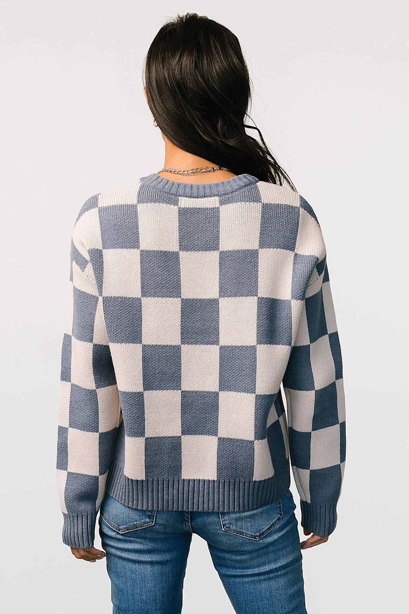 Quincy Checkered Sweater | Blue