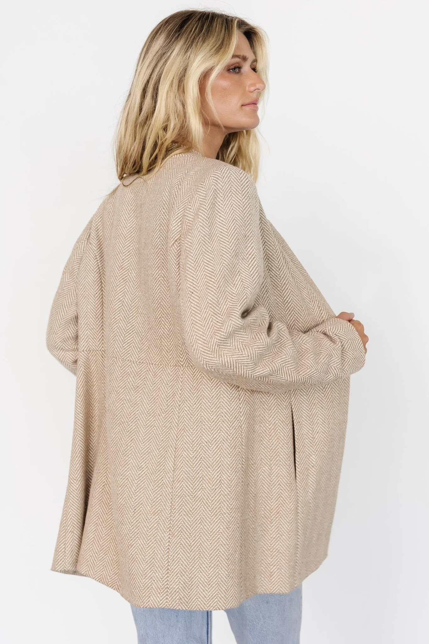 Stratford Open Front Blazer | Natural