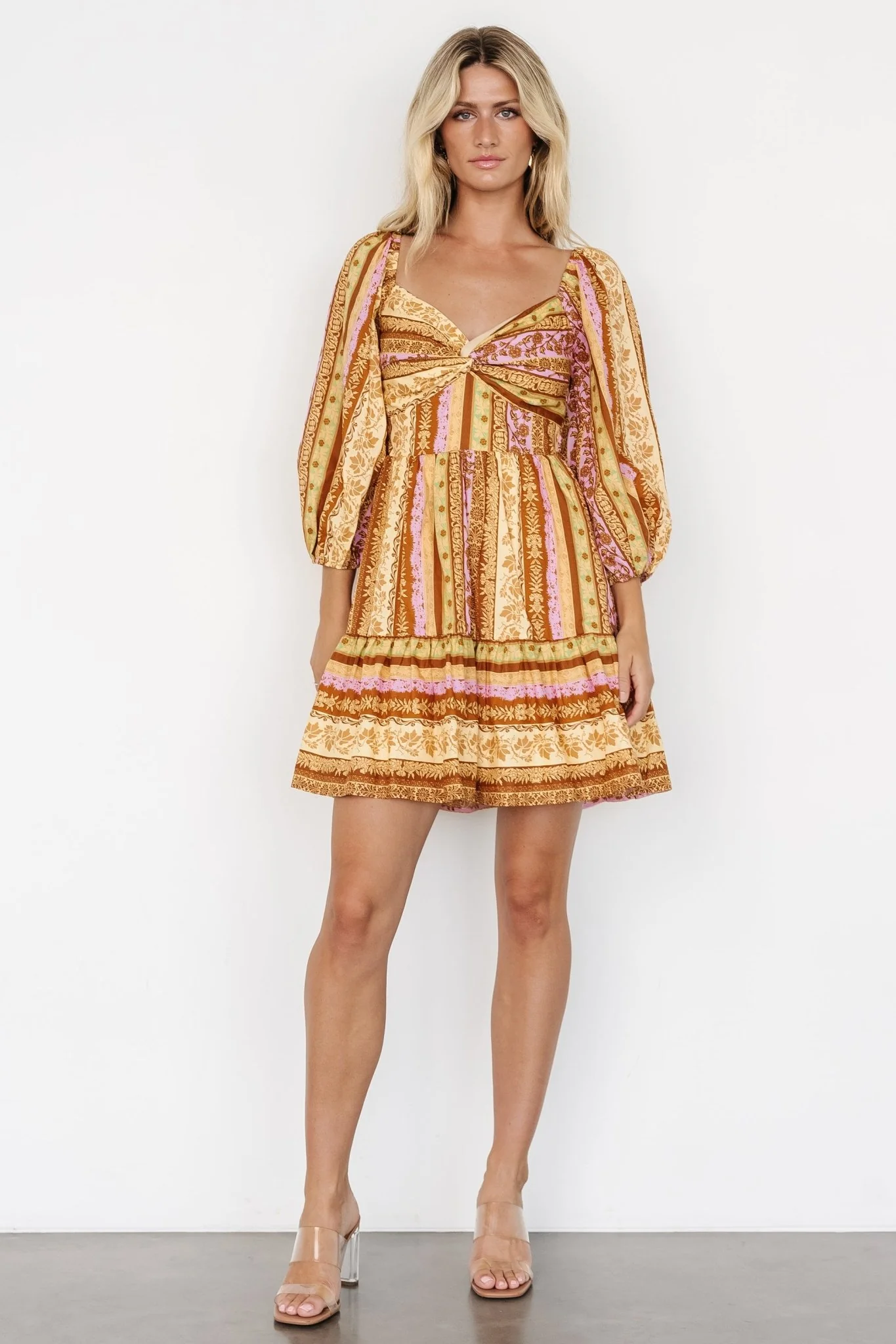 Moriah Mini Dress | Camel Multi