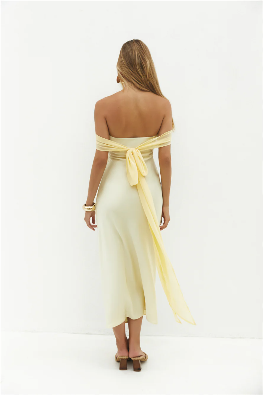 Cleo Cove Strapless Maxi Dress Butter Yellow