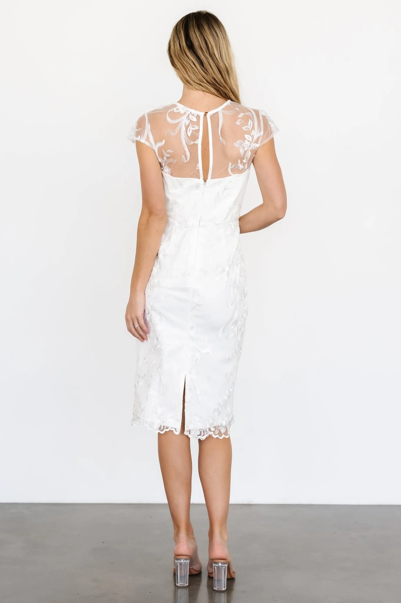 Delphine Applique Midi Dress | Off White