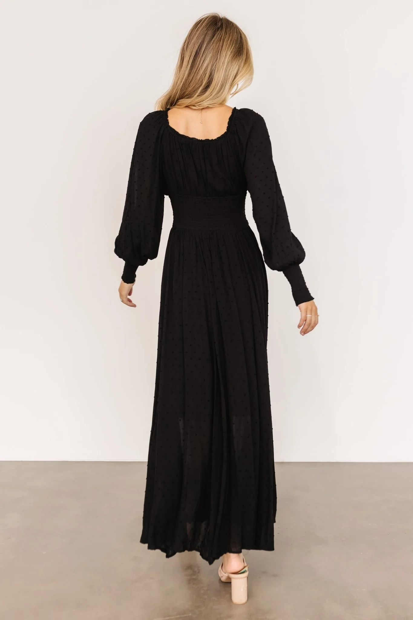 Renata Dot Maxi Dress | Black