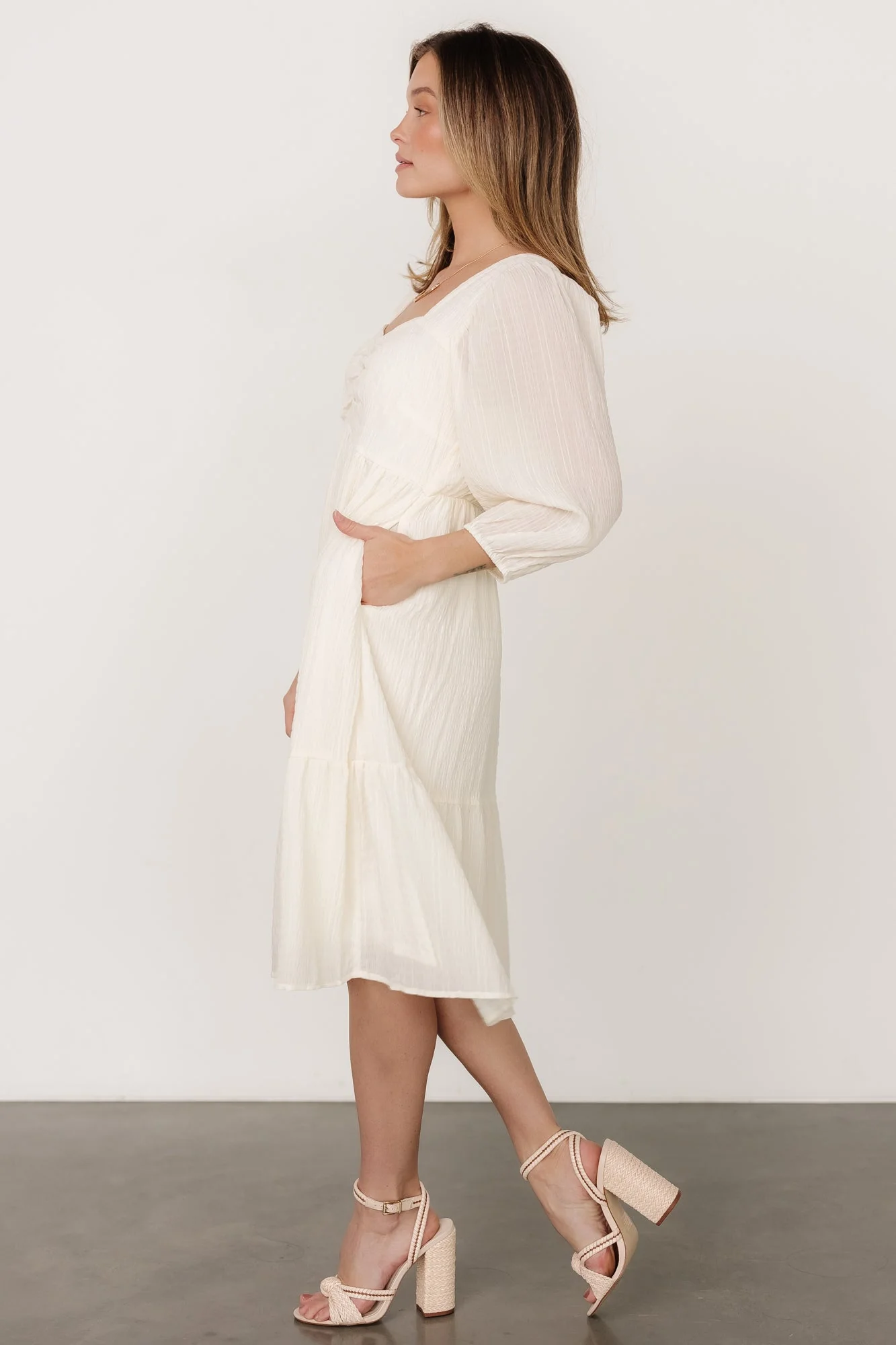 Vaeda Midi Dress | Cream