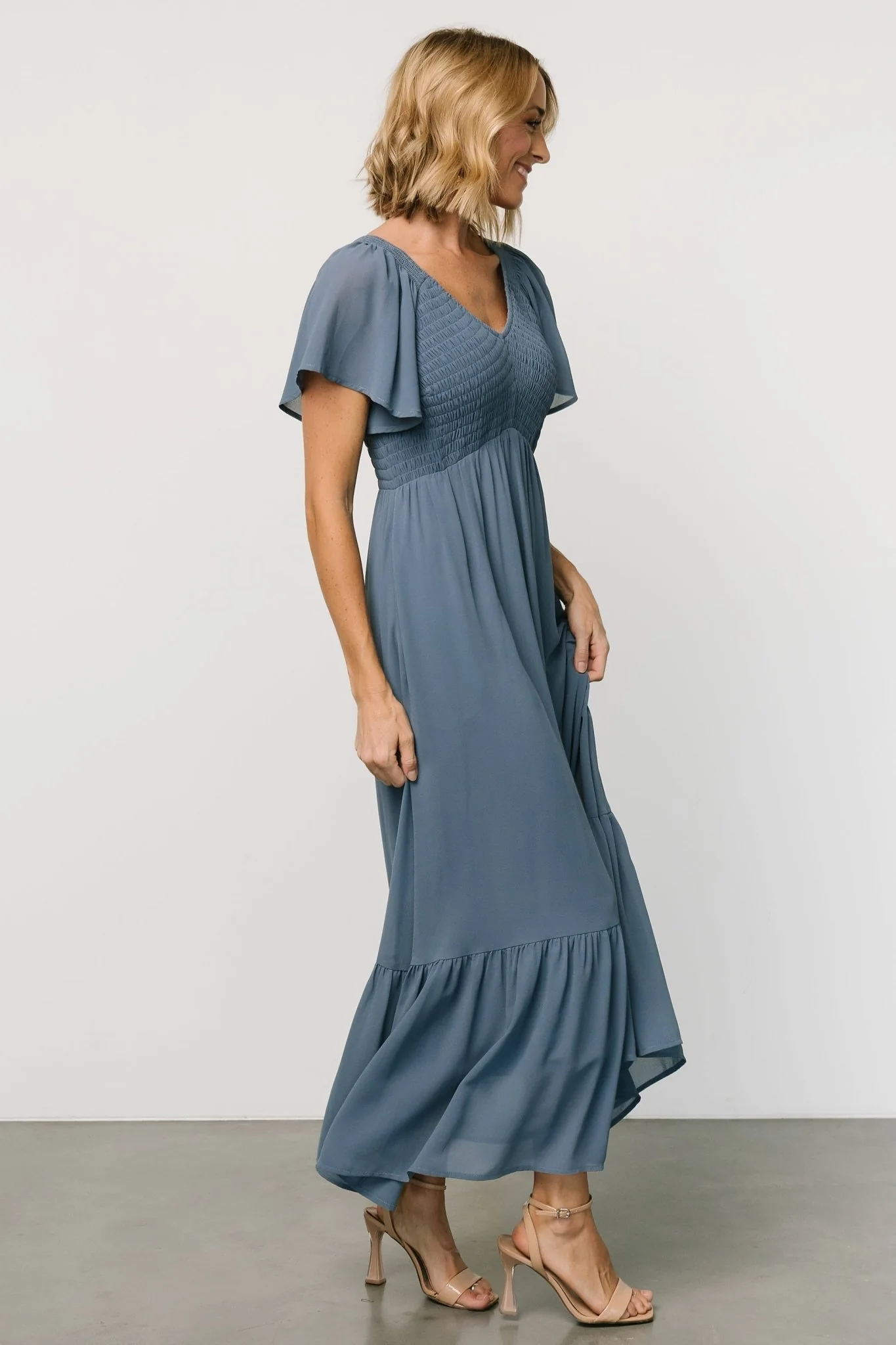 Monica Smocked Dress | Whisper Blue