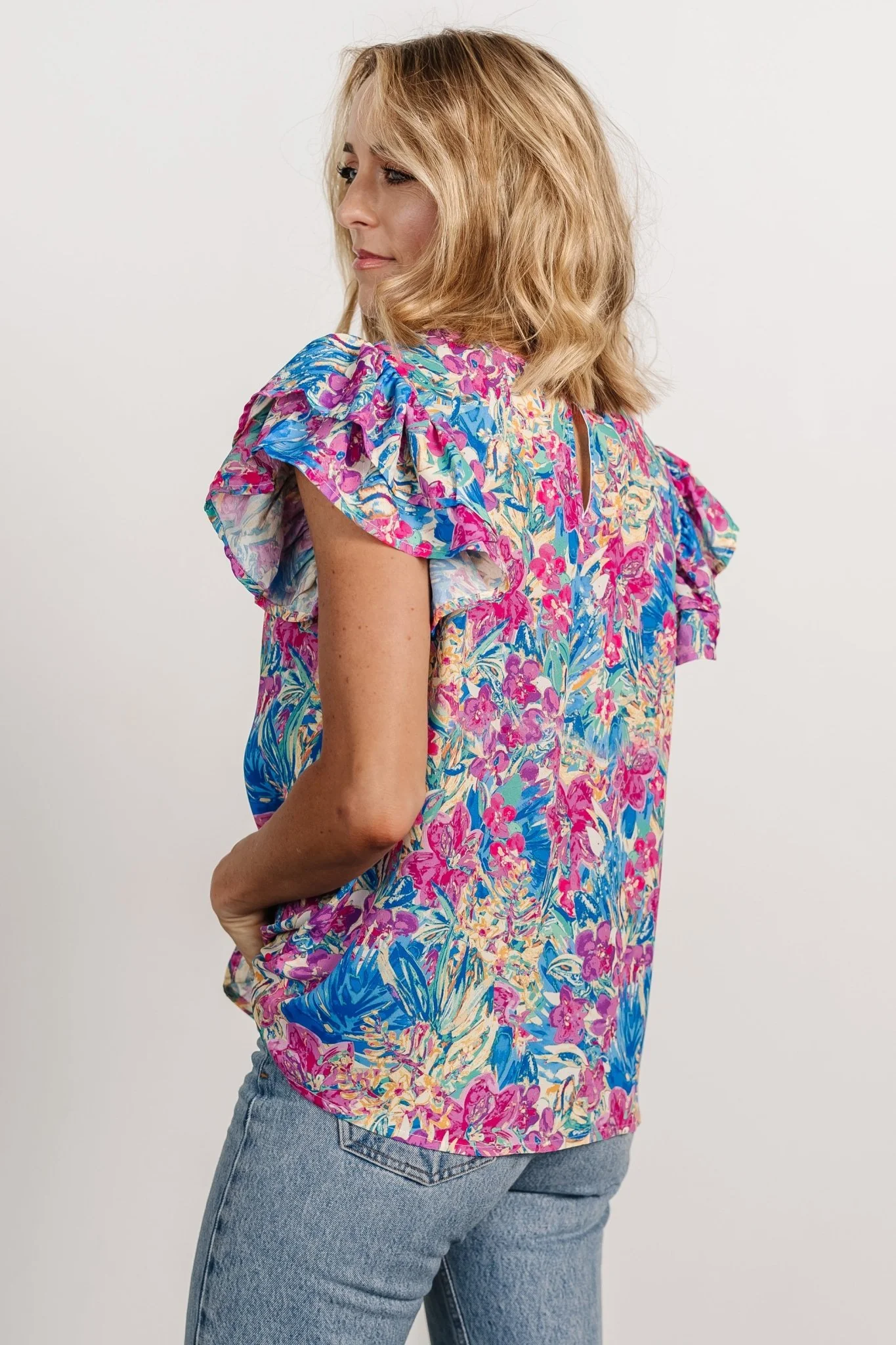 Lakely Top | | Blue + Pink Multi