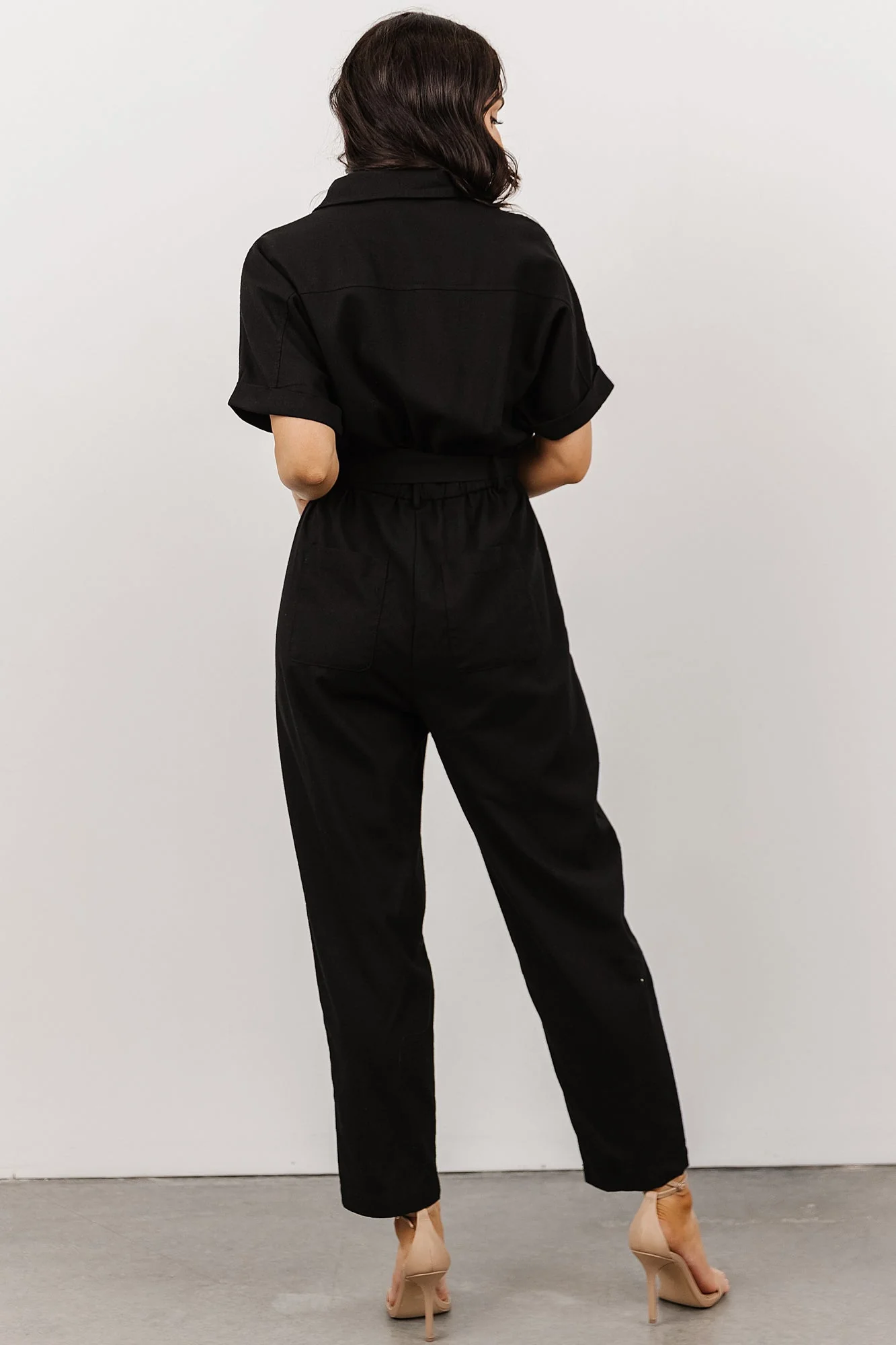 Dallas Button Up Jumpsuit | Black
