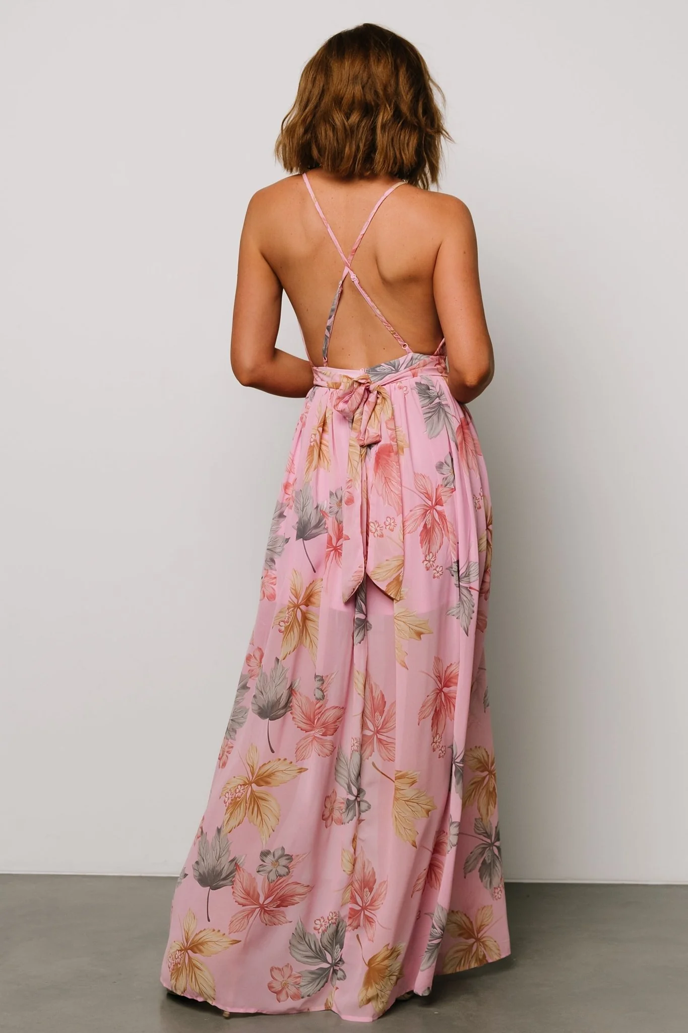 Suvi Open Back Maxi Dress | Pink Print