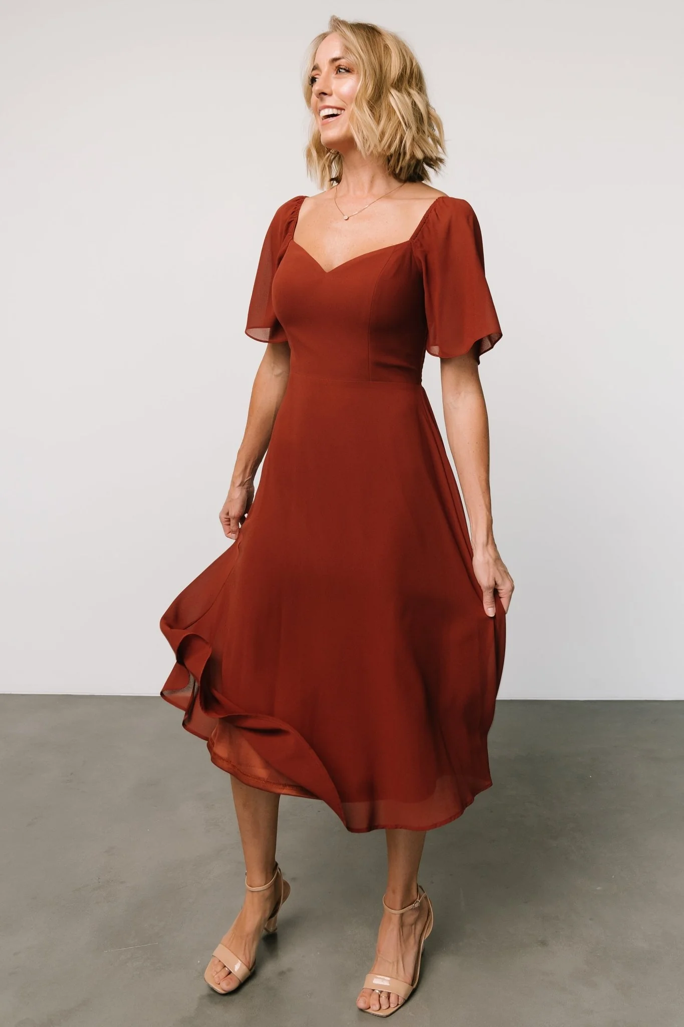 Colette Sweetheart Midi Dress | Cinnamon