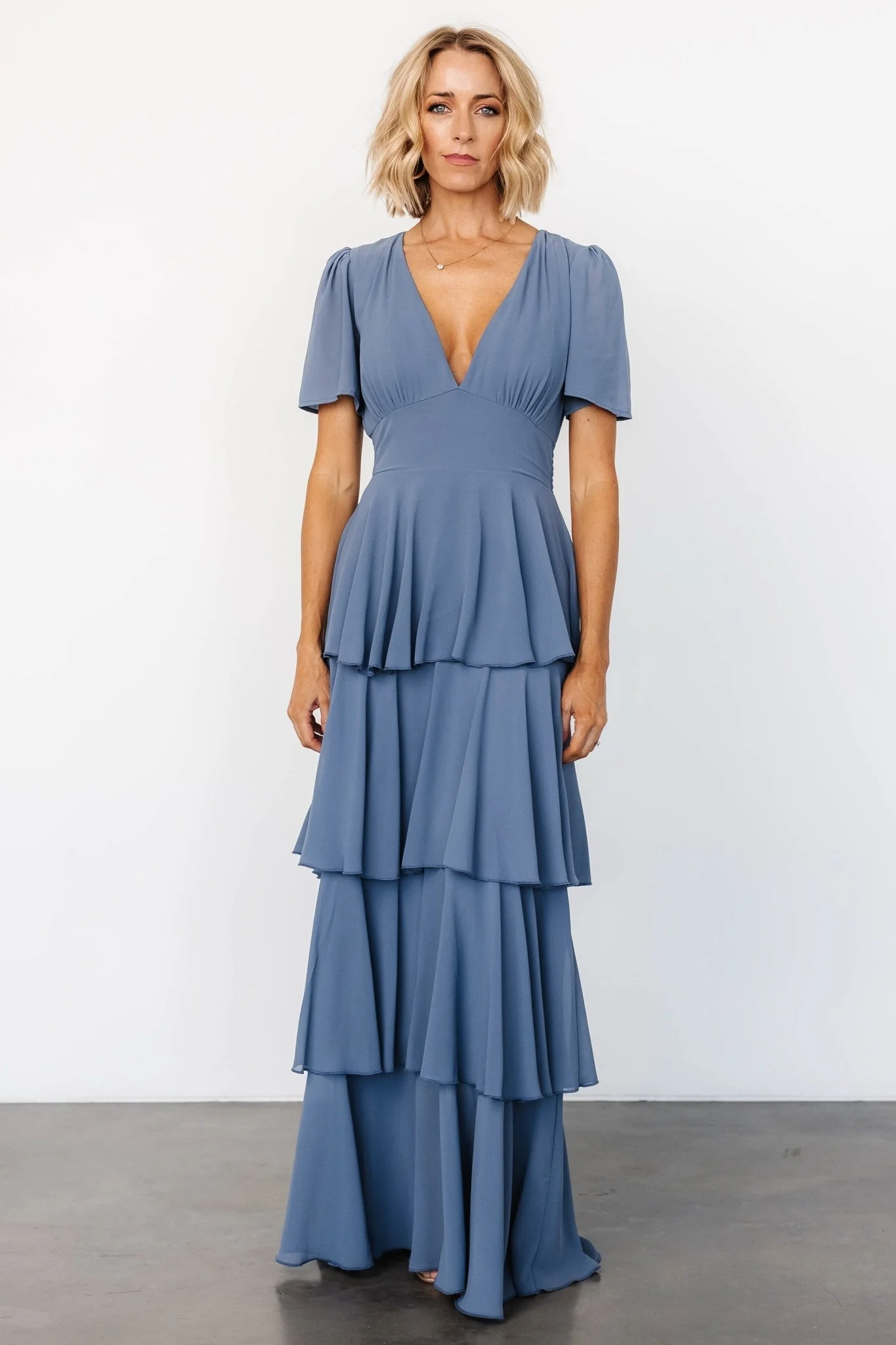 Montaigne Ruffle Maxi Dress | Whisper Blue