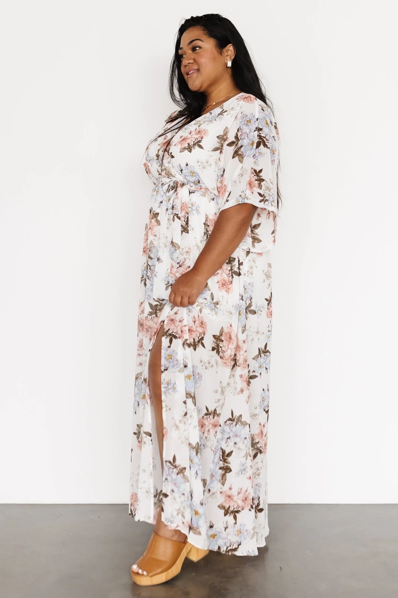 Kia Kimono Maxi Dress | White Floral