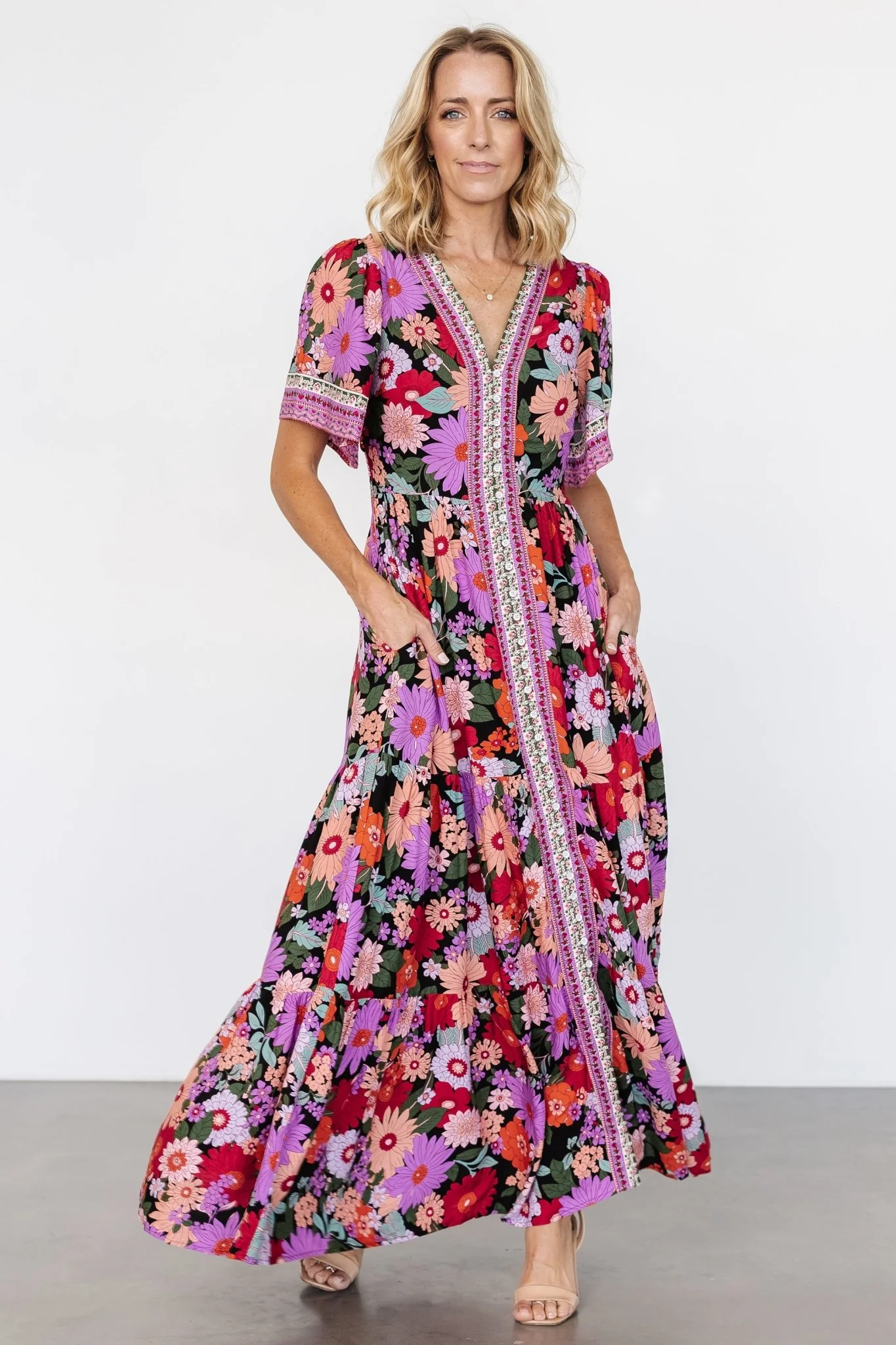 Cheryl Maxi Dress | Black Multi