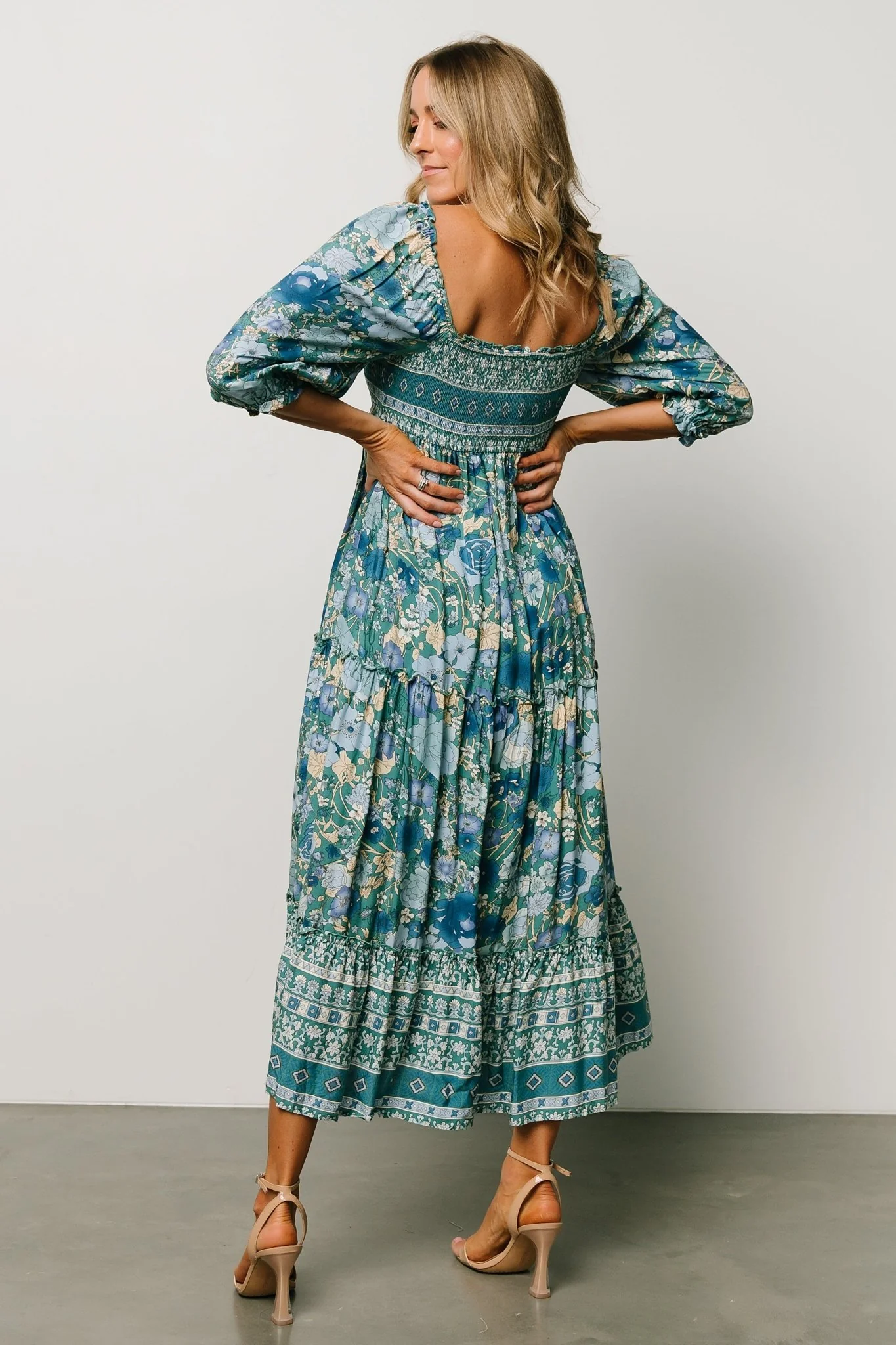 Shanna Tiered Dress | Emerald Multi